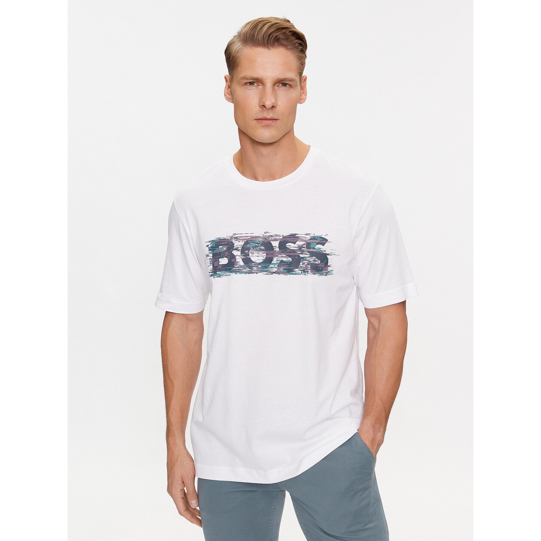 Boss Тишърт Tedigitallogo 50503542 Бял Regular Fit - Pepit.bg