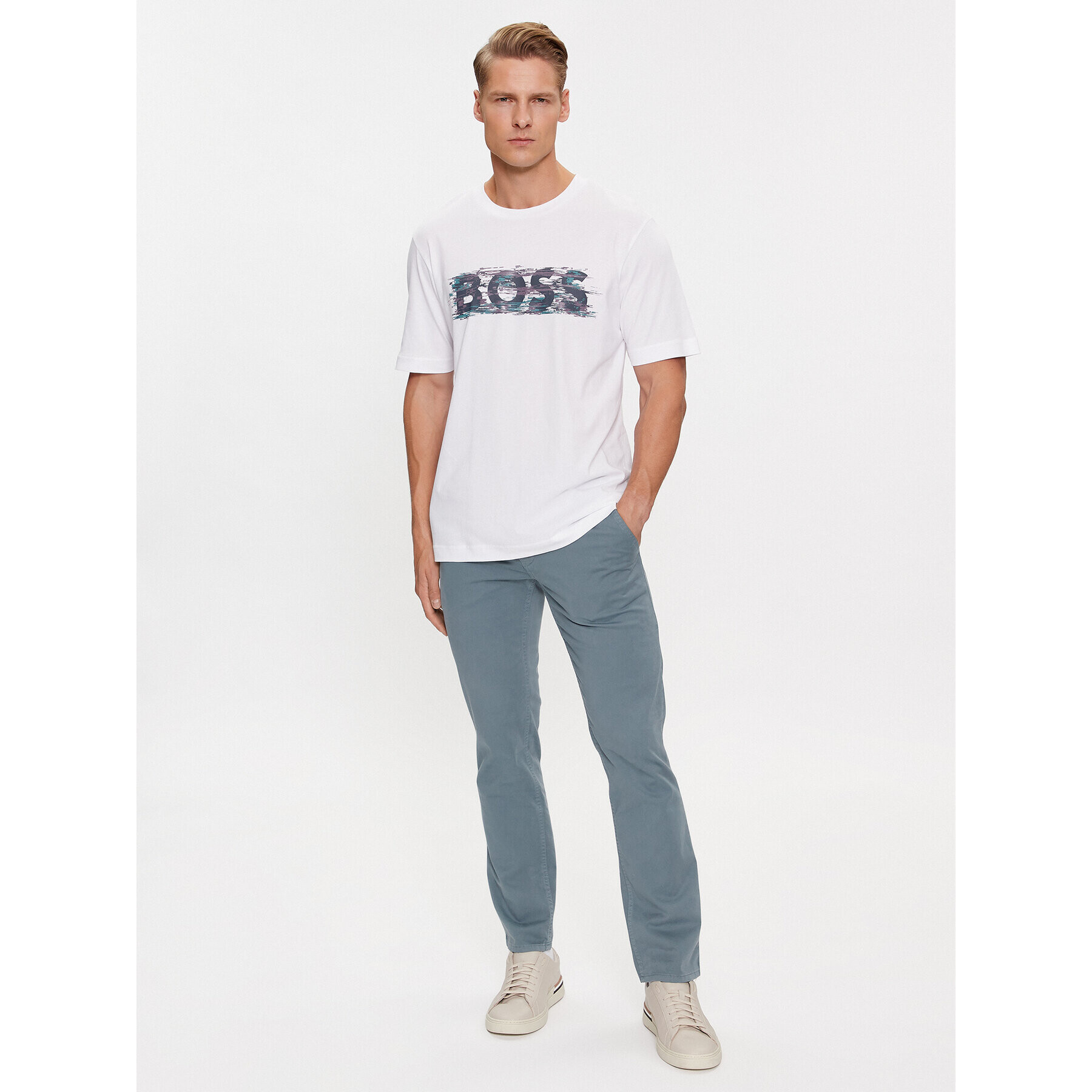 Boss Тишърт Tedigitallogo 50503542 Бял Regular Fit - Pepit.bg