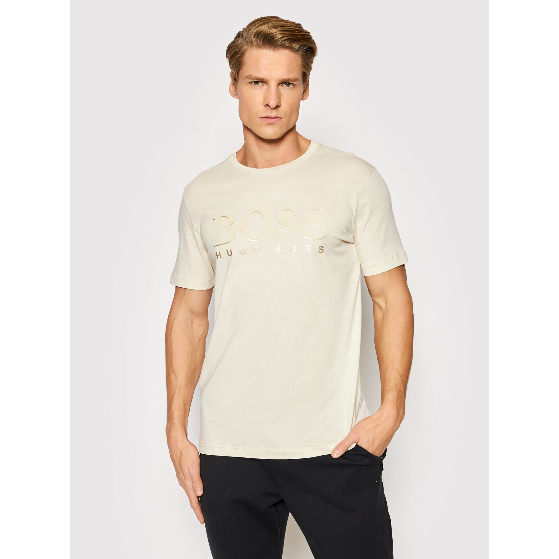 Boss Тишърт Tee 1 50462840 Бежов Regular Fit - Pepit.bg