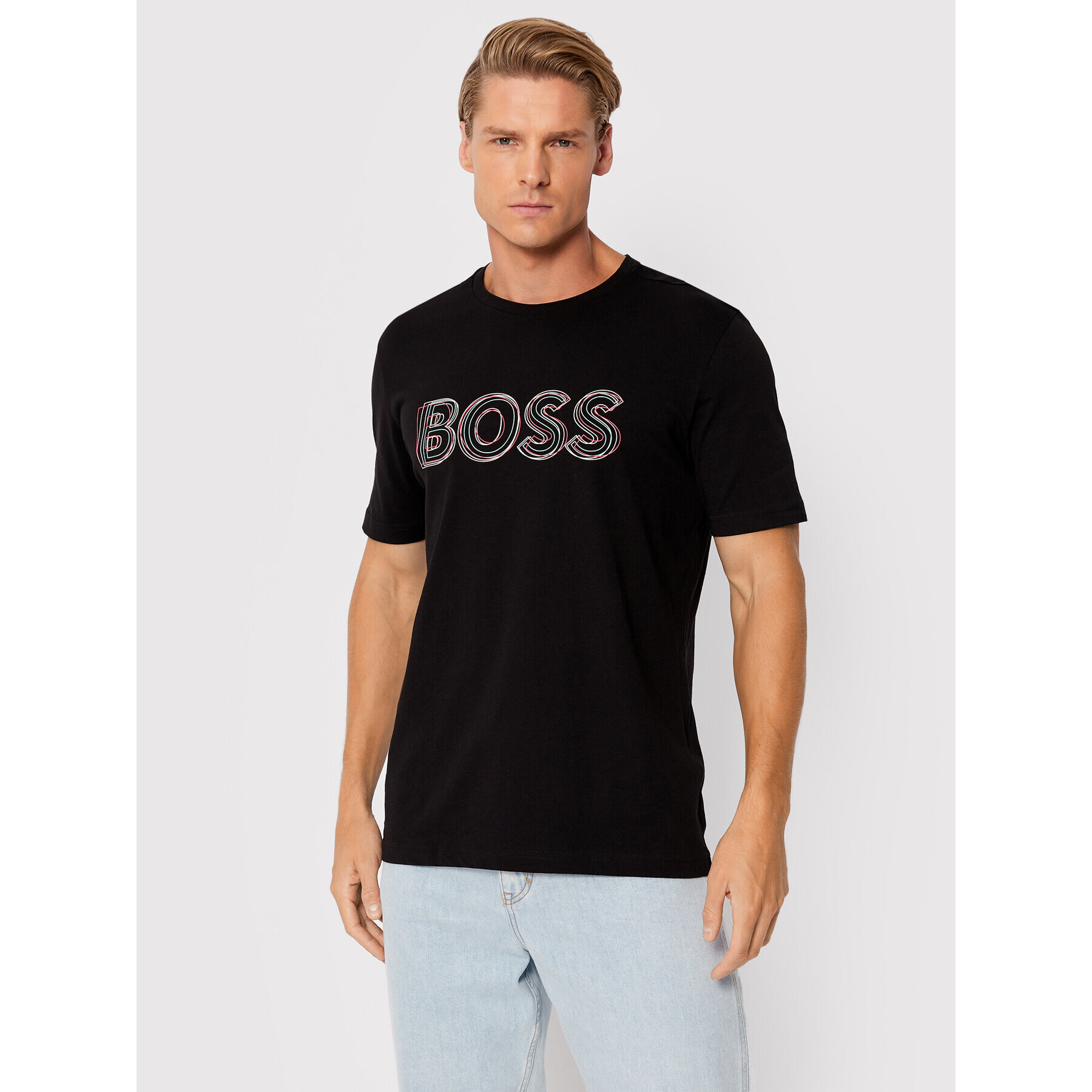 Boss Тишърт Tee 1 50472399 Черен Regular Fit - Pepit.bg