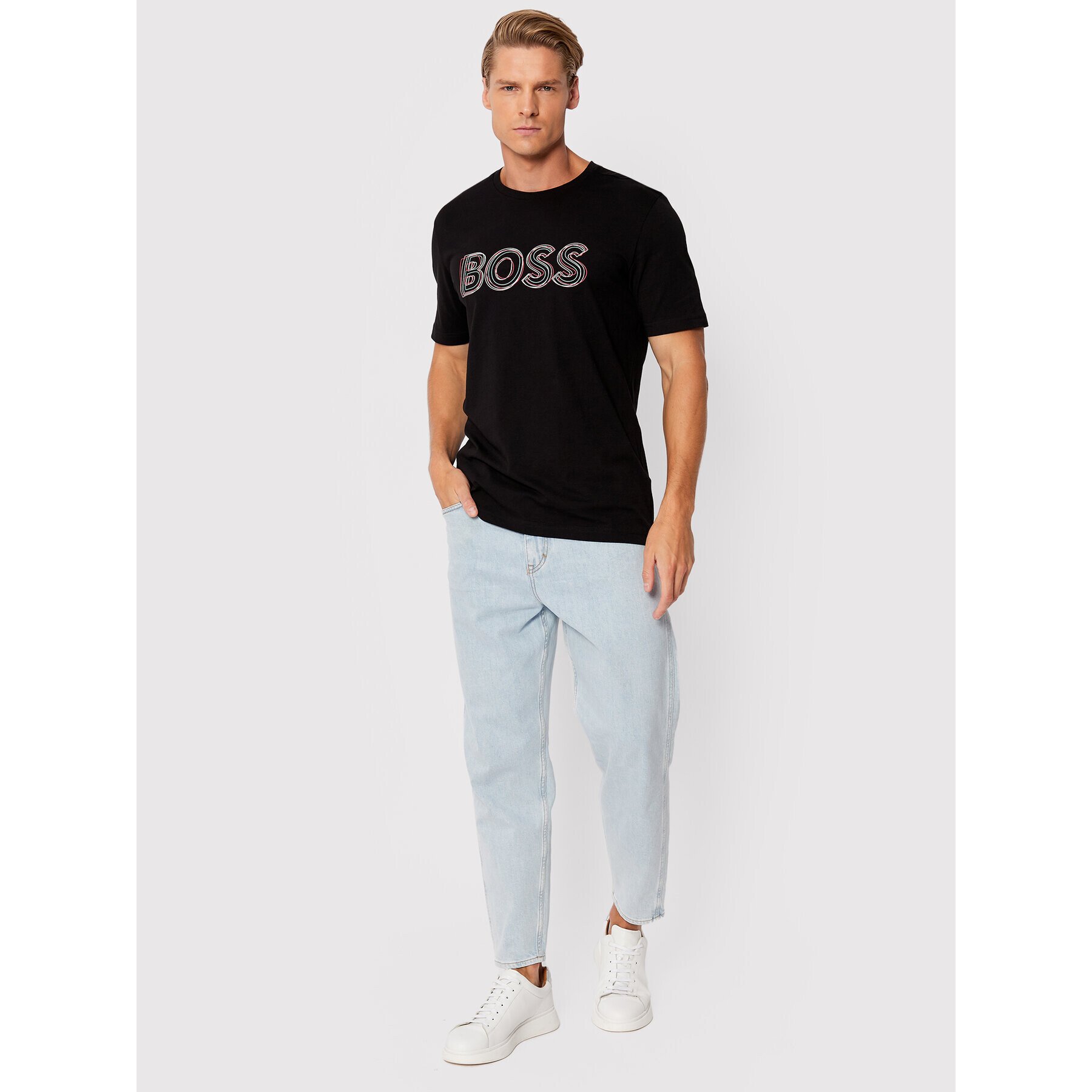 Boss Тишърт Tee 1 50472399 Черен Regular Fit - Pepit.bg