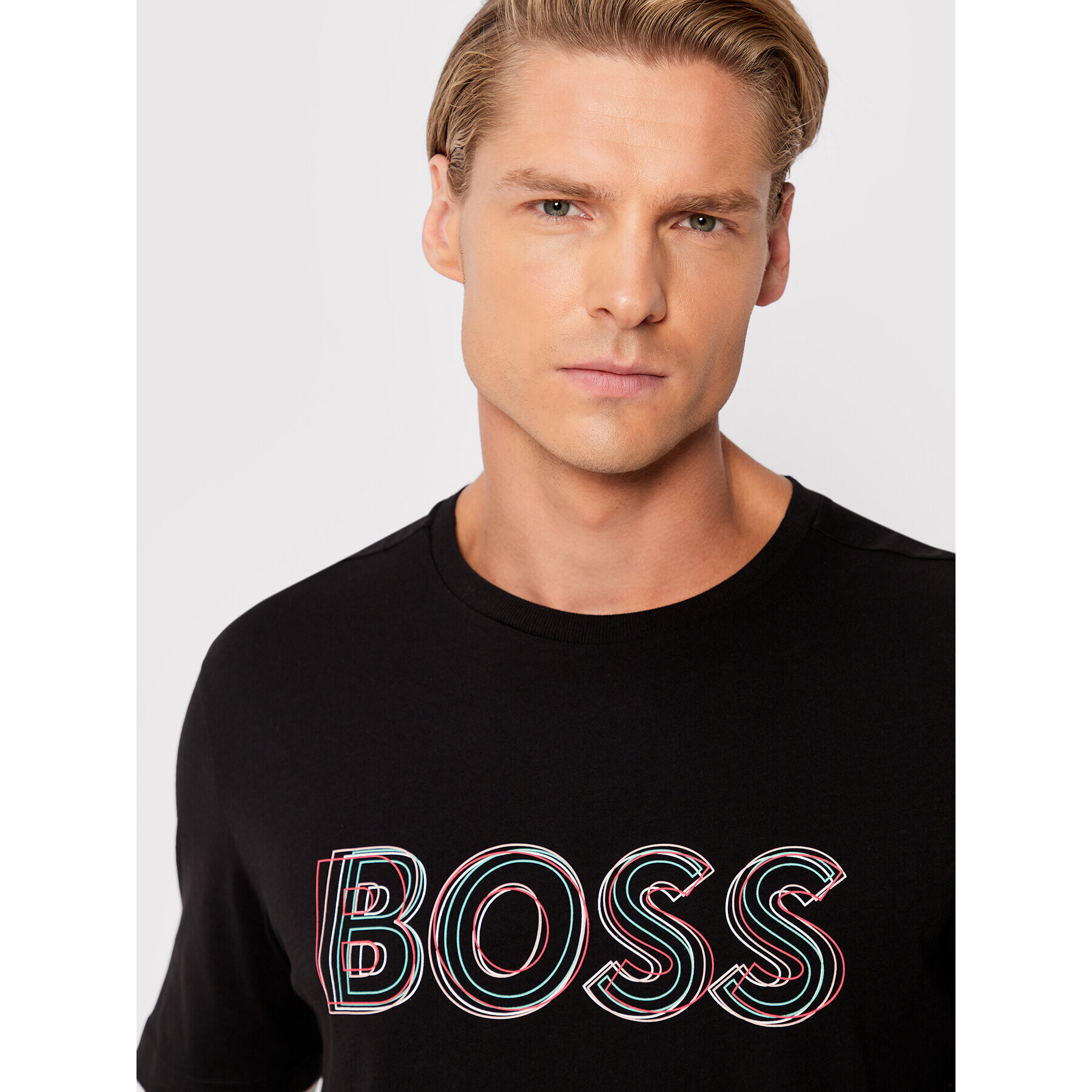 Boss Тишърт Tee 1 50472399 Черен Regular Fit - Pepit.bg