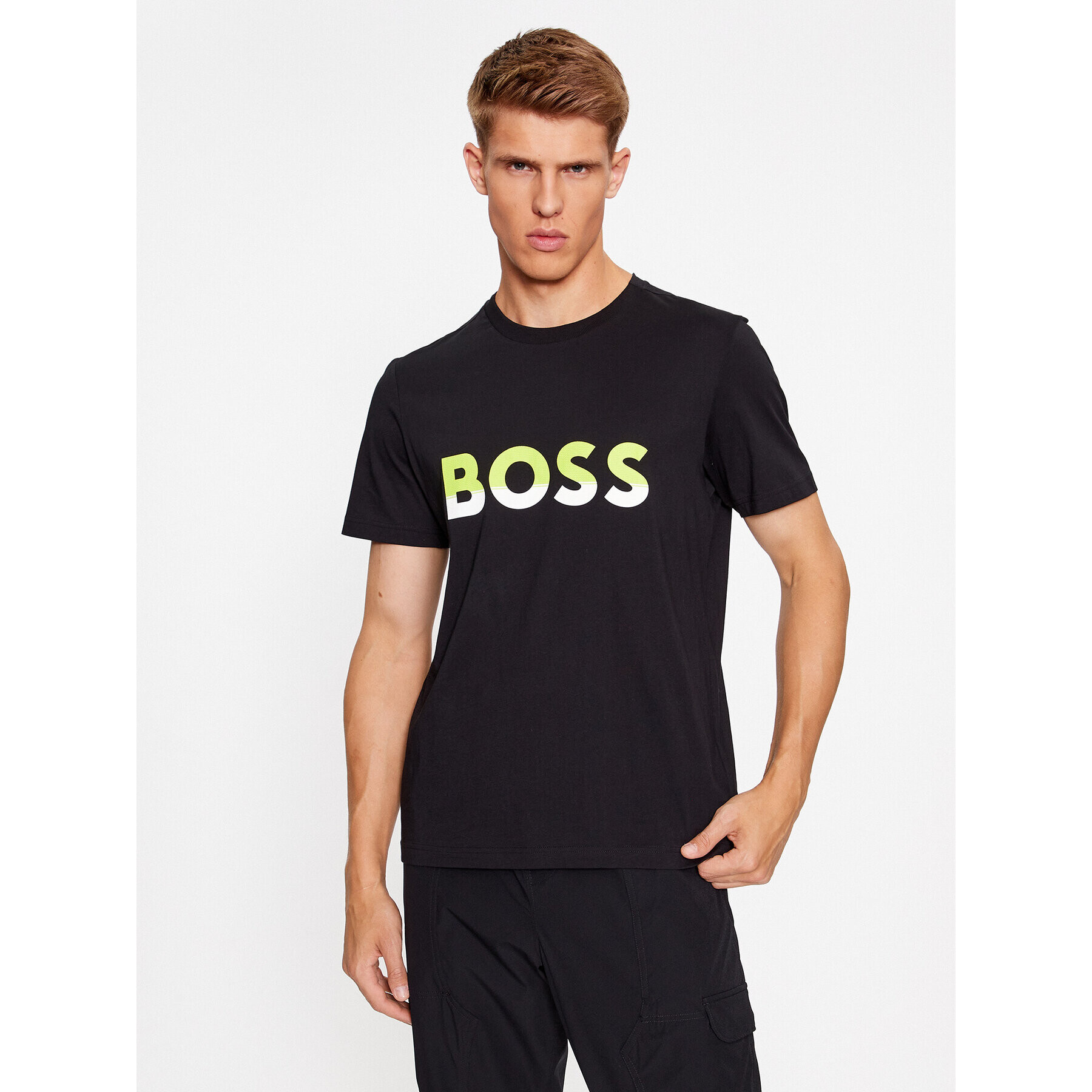 Boss Тишърт Tee 1 50477616 Черен Regular Fit - Pepit.bg