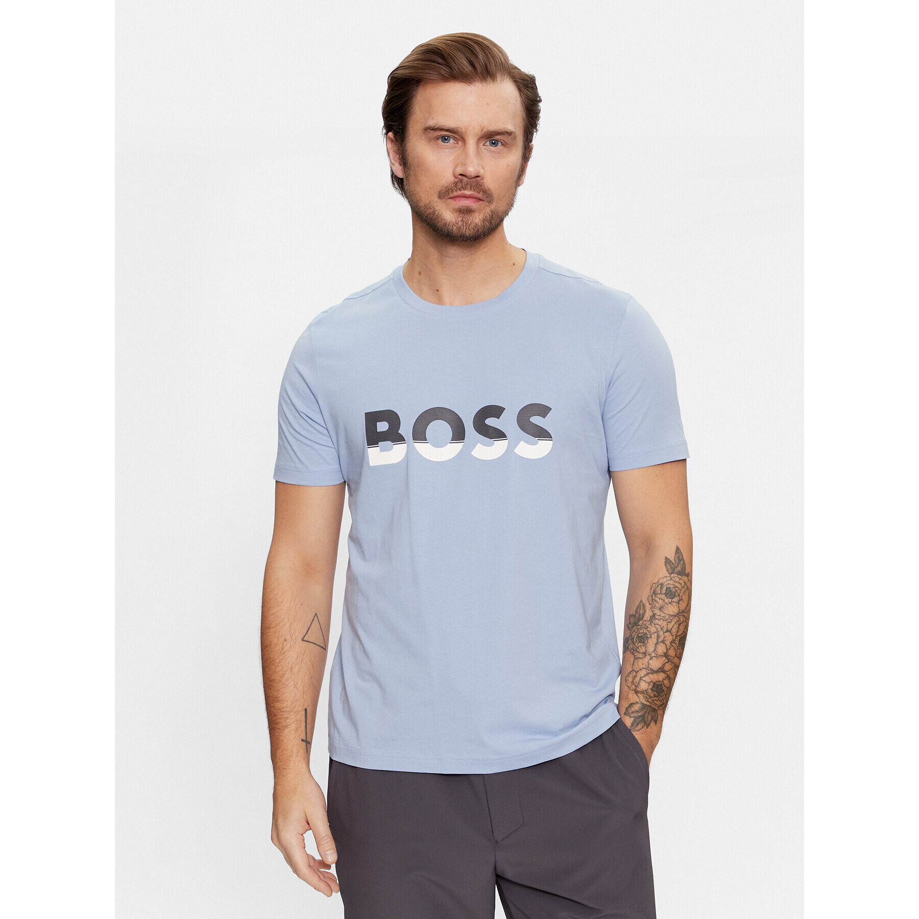 Boss Тишърт Tee 1 50477616 Син Regular Fit - Pepit.bg