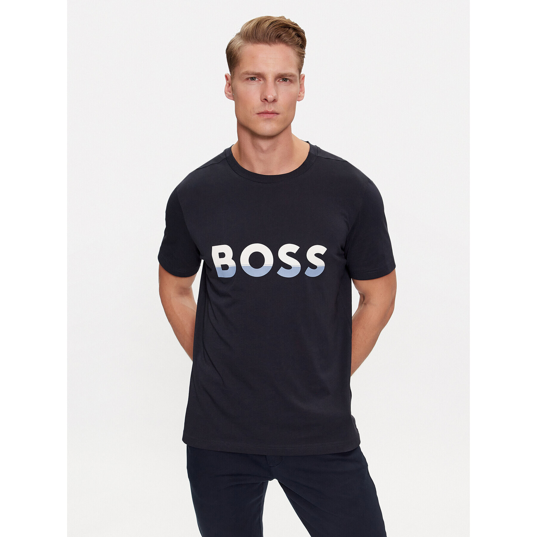 Boss Тишърт Tee 1 50477616 Тъмносин Regular Fit - Pepit.bg