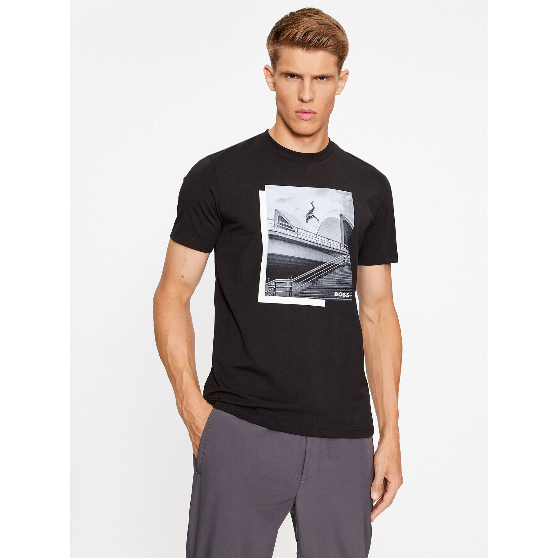 Boss Тишърт Tee 10 50507028 Черен Regular Fit - Pepit.bg