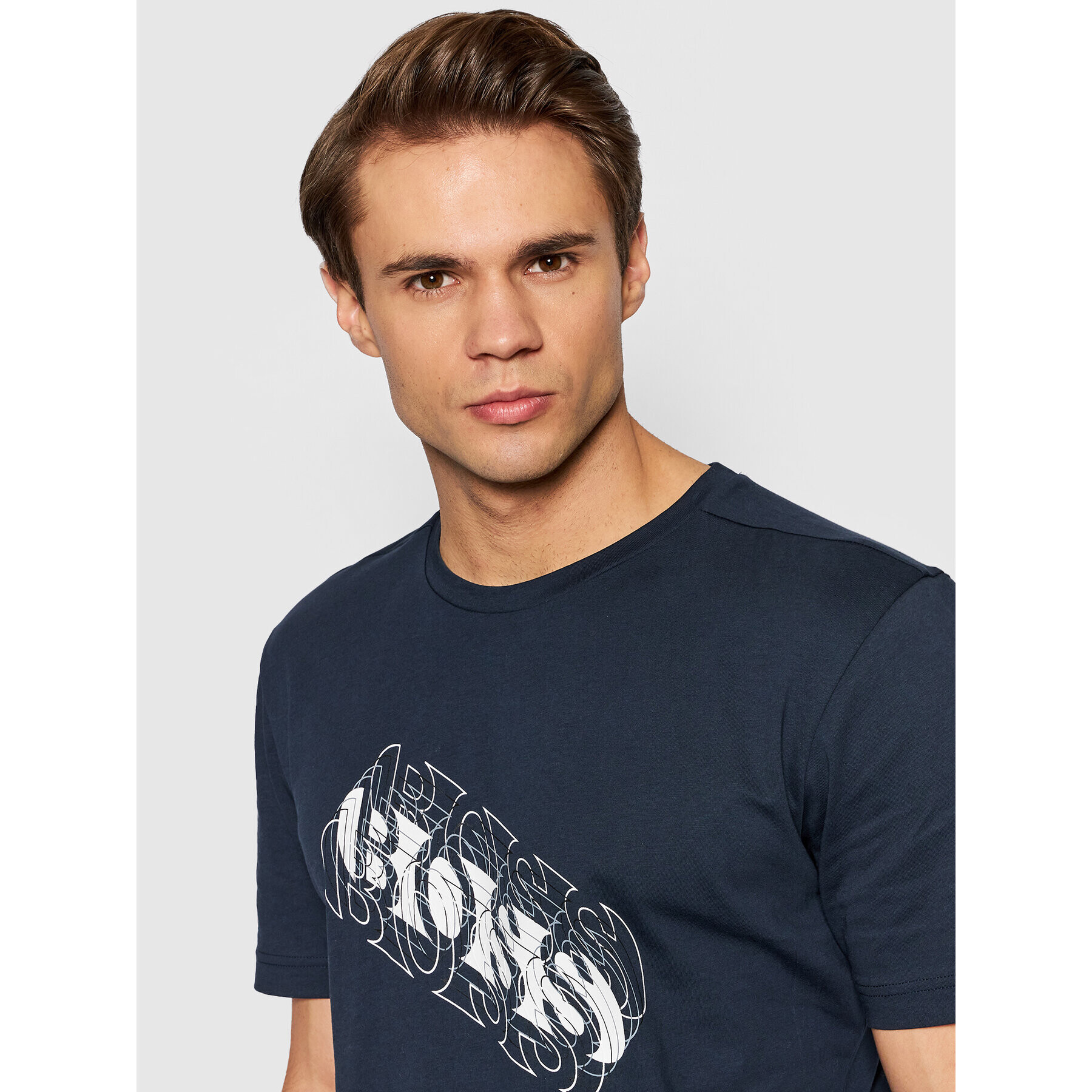 Boss Тишърт Tee 3 50457454 Тъмносин Regular Fit - Pepit.bg