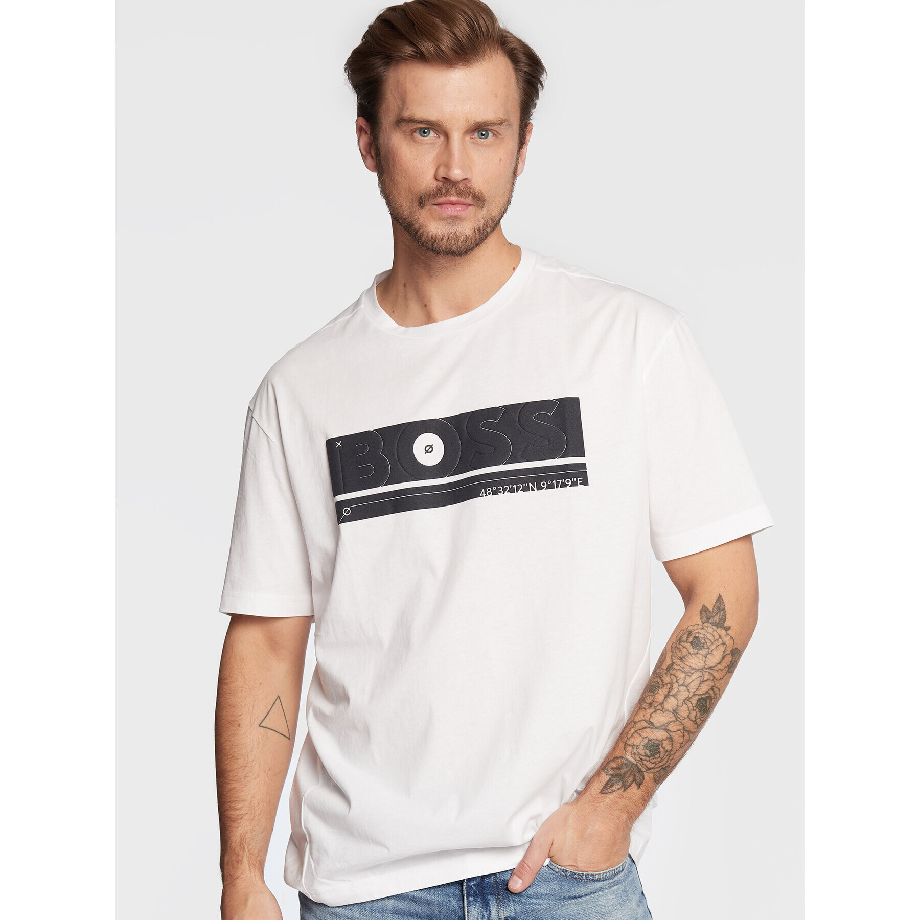 Boss Тишърт Tee 3 50472561 Бял Relaxed Fit - Pepit.bg