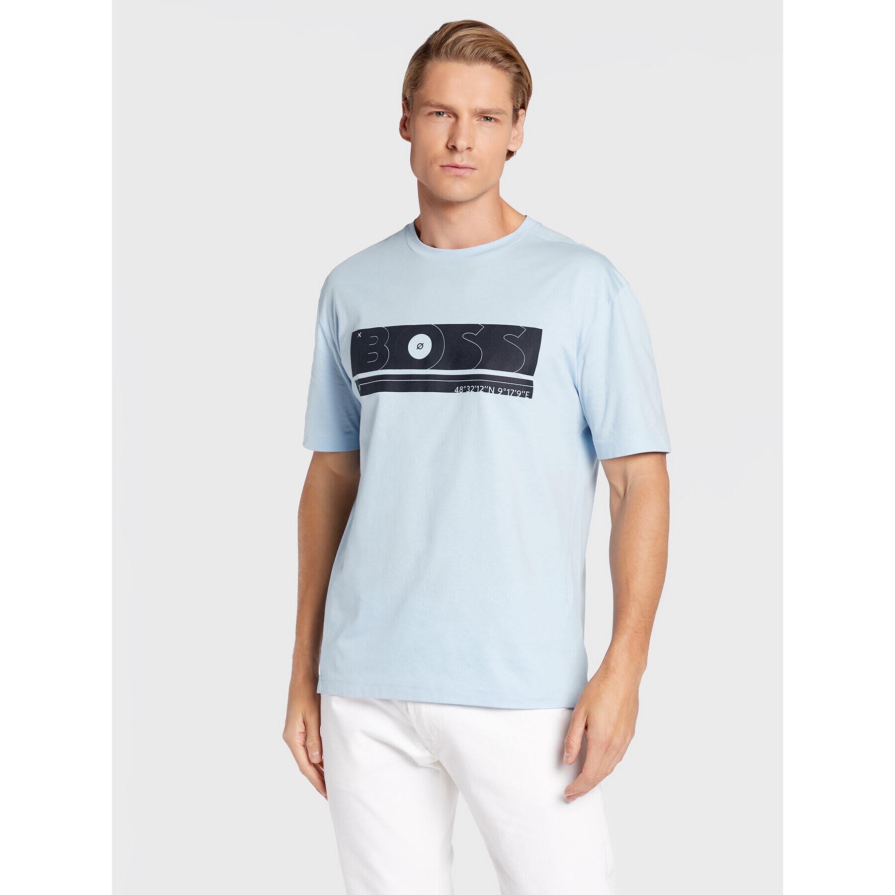 Boss Тишърт Tee 3 50472561 Син Relaxed Fit - Pepit.bg