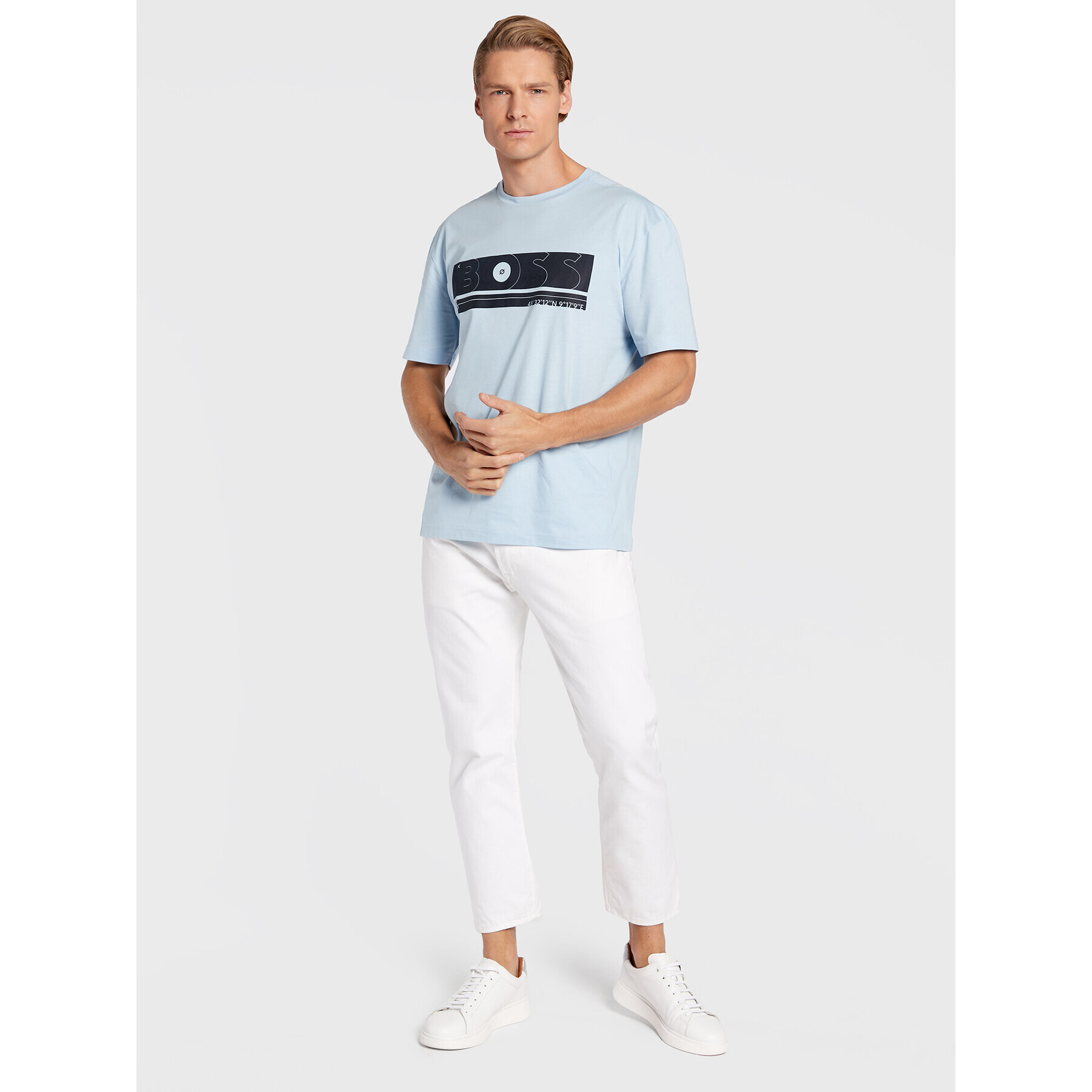 Boss Тишърт Tee 3 50472561 Син Relaxed Fit - Pepit.bg