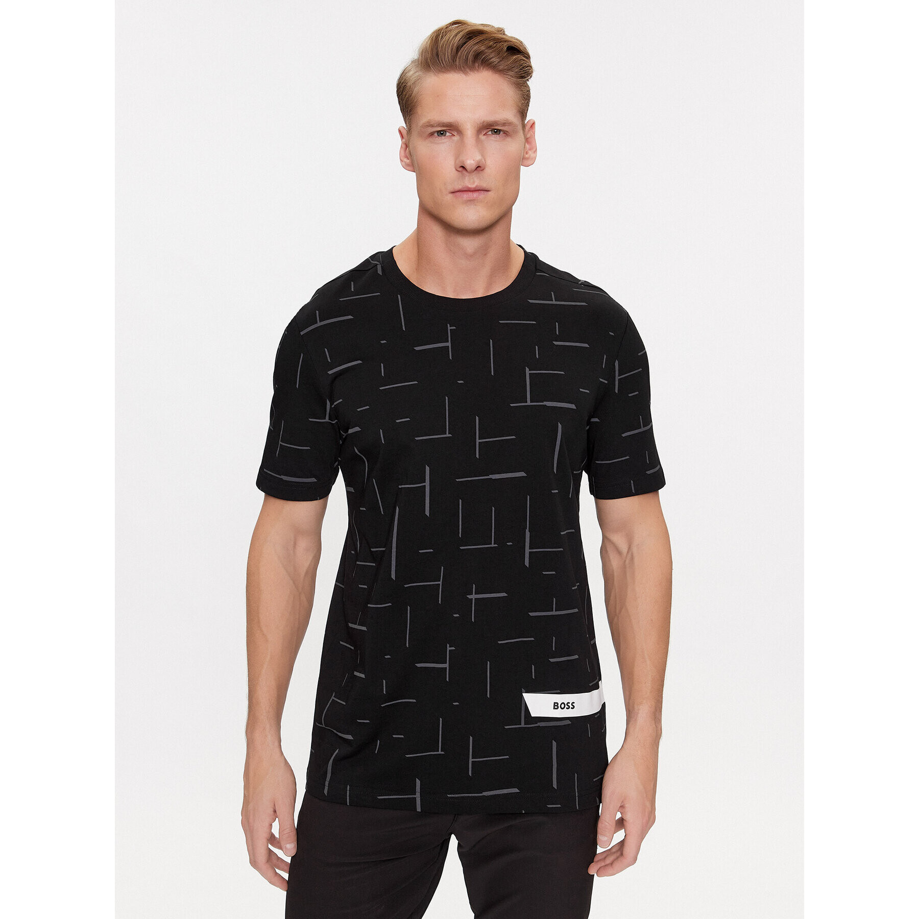 Boss Тишърт Tee 3 50501233 Черен Regular Fit - Pepit.bg