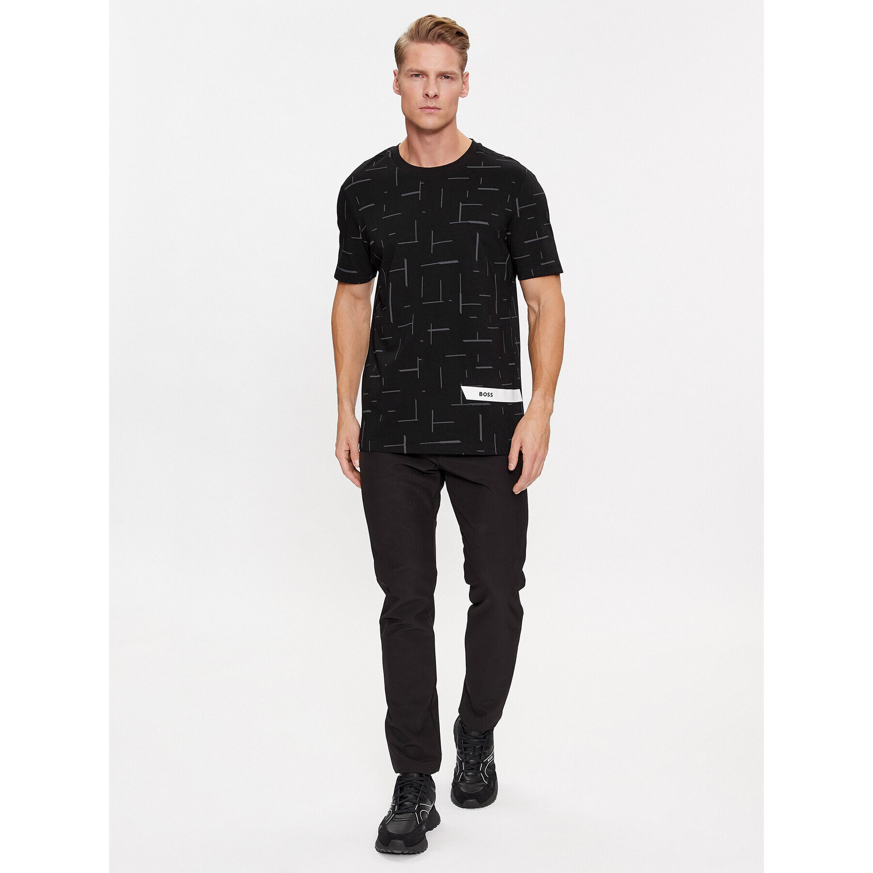Boss Тишърт Tee 3 50501233 Черен Regular Fit - Pepit.bg