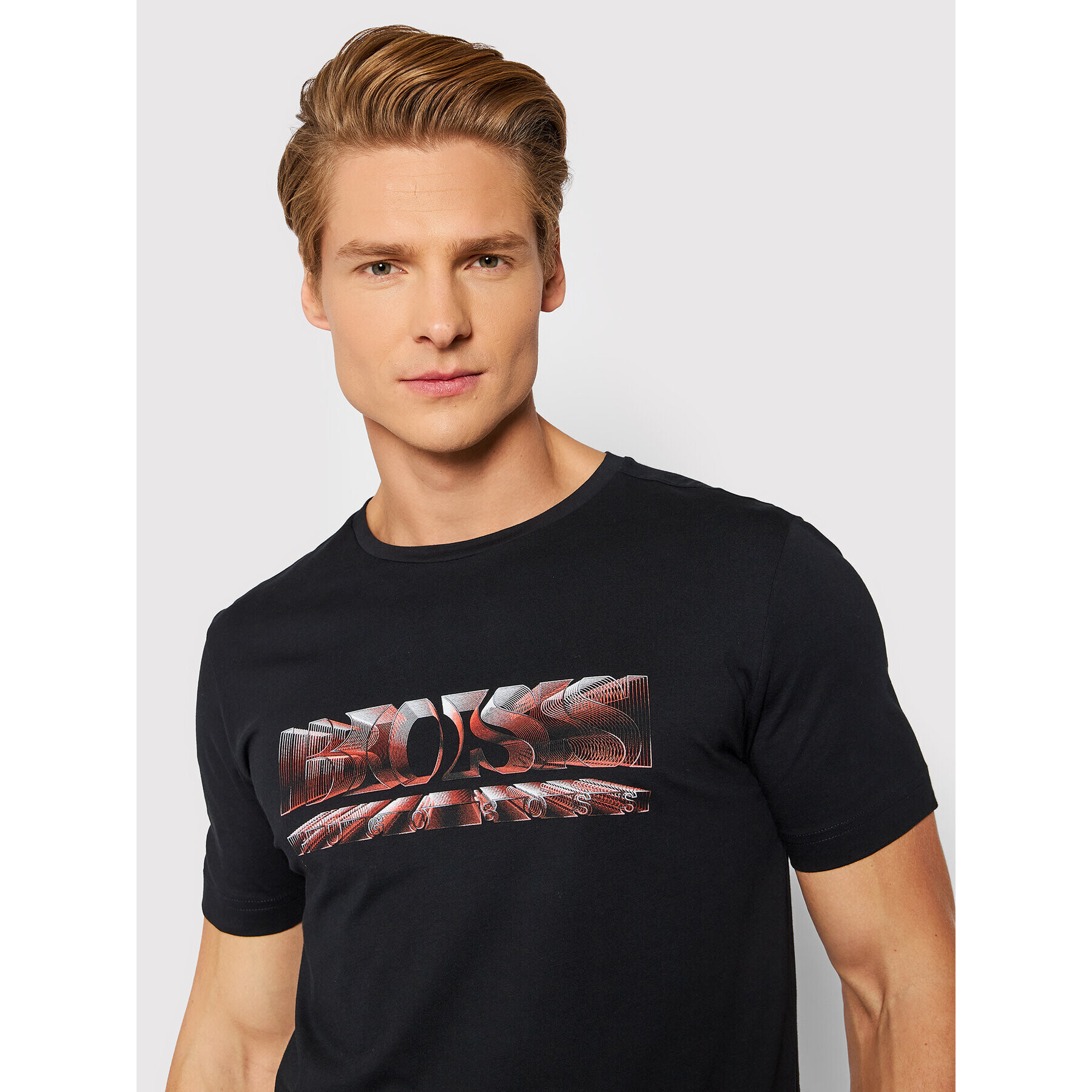 Boss Тишърт Tee 4 50457465 Черен Regular Fit - Pepit.bg