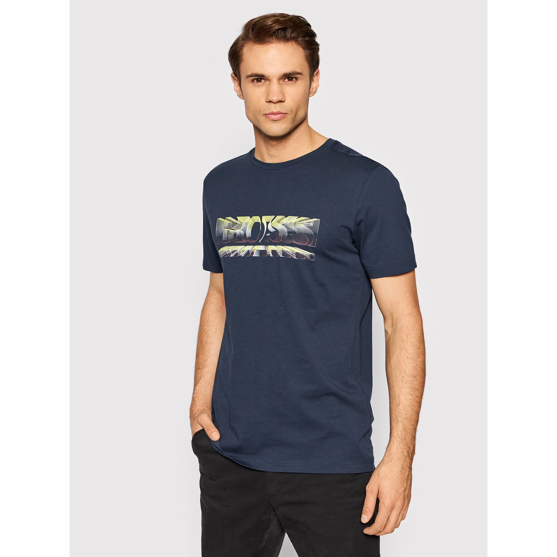 Boss Тишърт Tee 4 50457465 Тъмносин Regular Fit - Pepit.bg