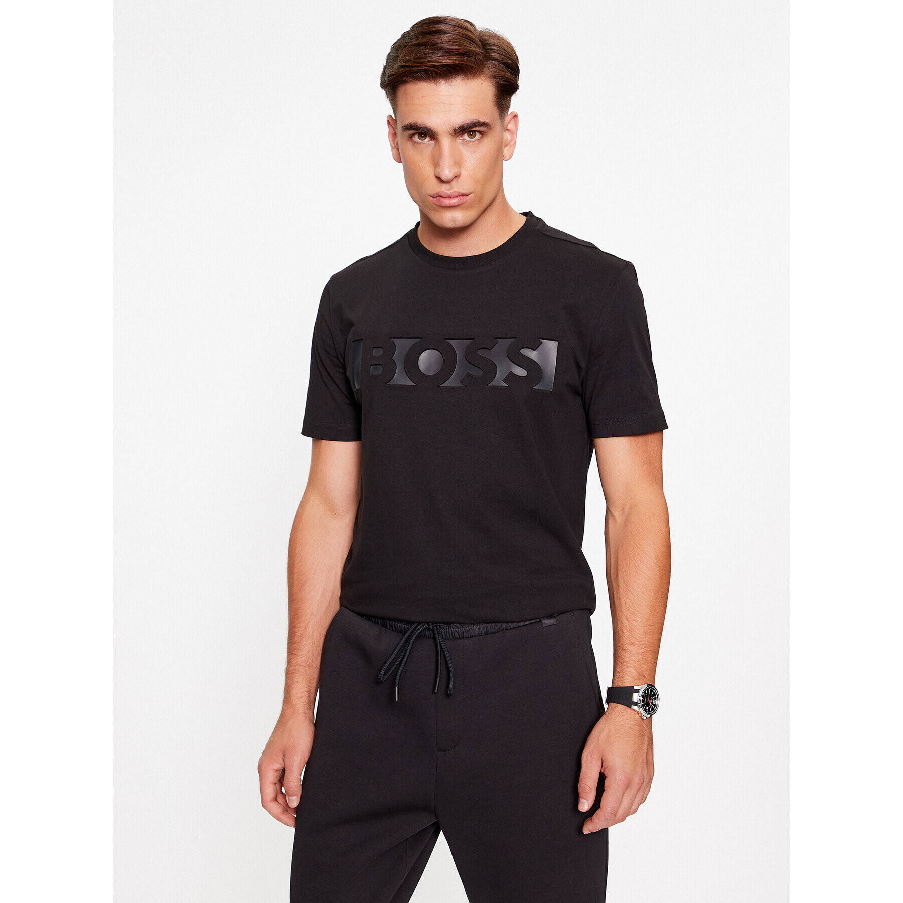 Boss Тишърт Tee 4 50501235 Черен Regular Fit - Pepit.bg