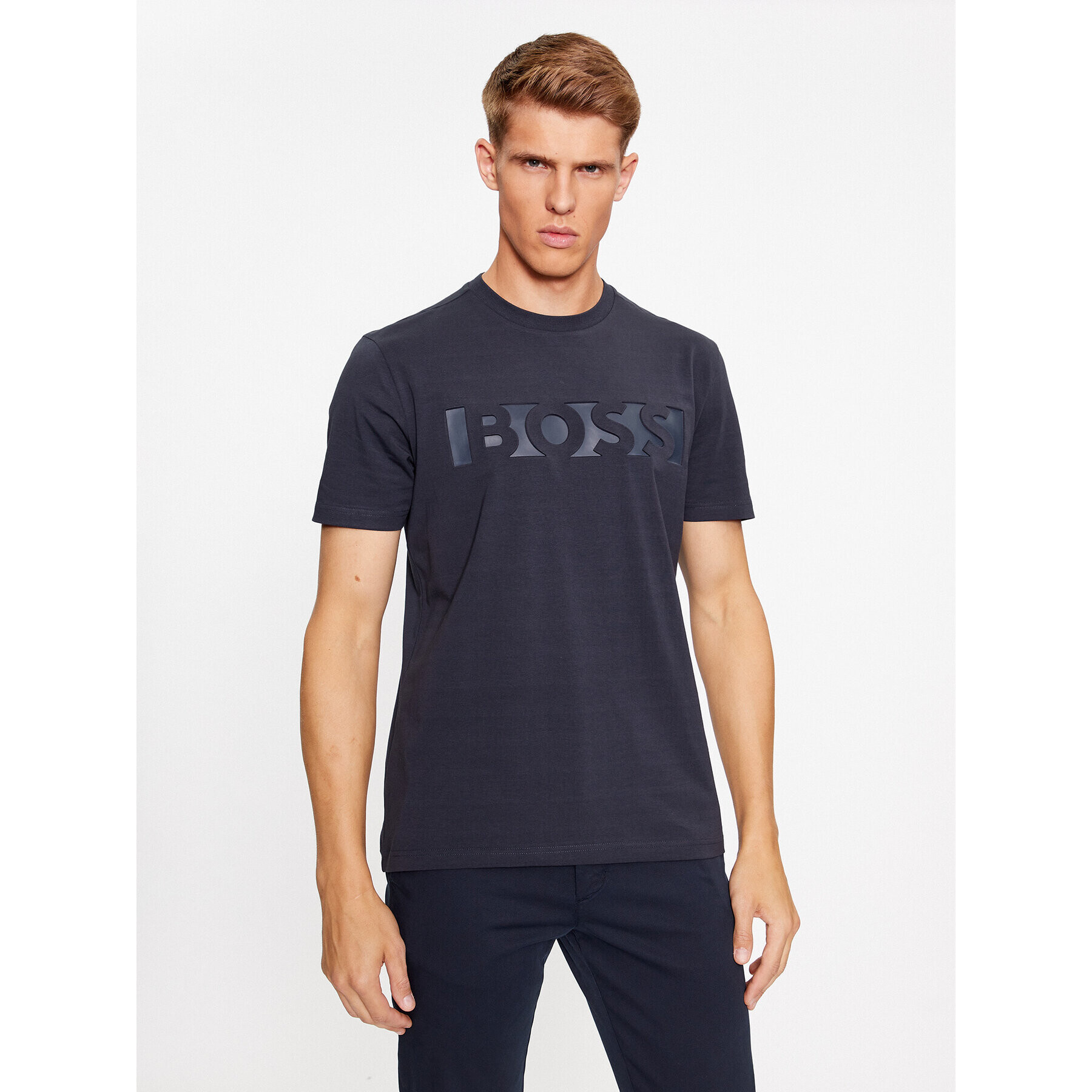 Boss Тишърт Tee 4 50501235 Тъмносин Regular Fit - Pepit.bg