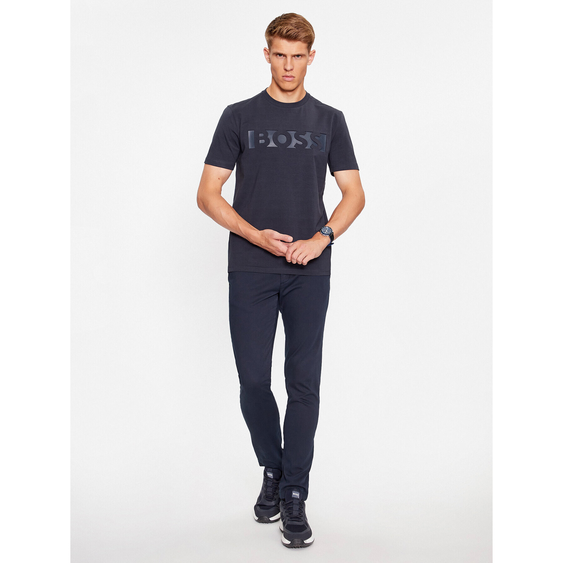 Boss Тишърт Tee 4 50501235 Тъмносин Regular Fit - Pepit.bg