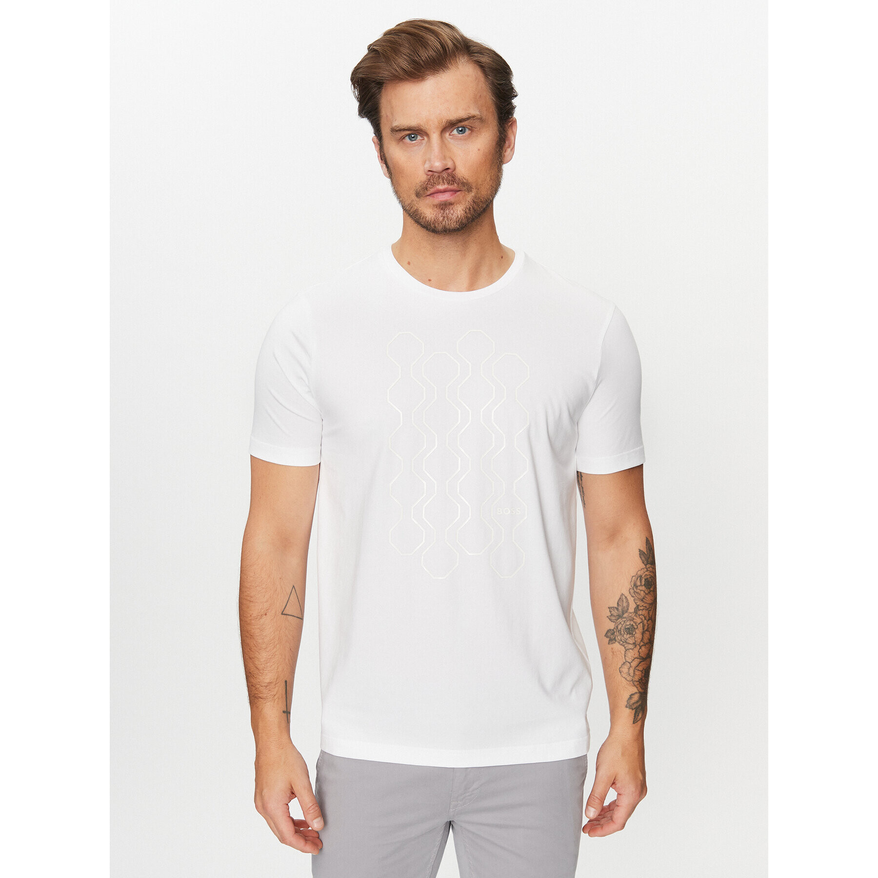 Boss Тишърт Tee 5 50507029 Бял Regular Fit - Pepit.bg