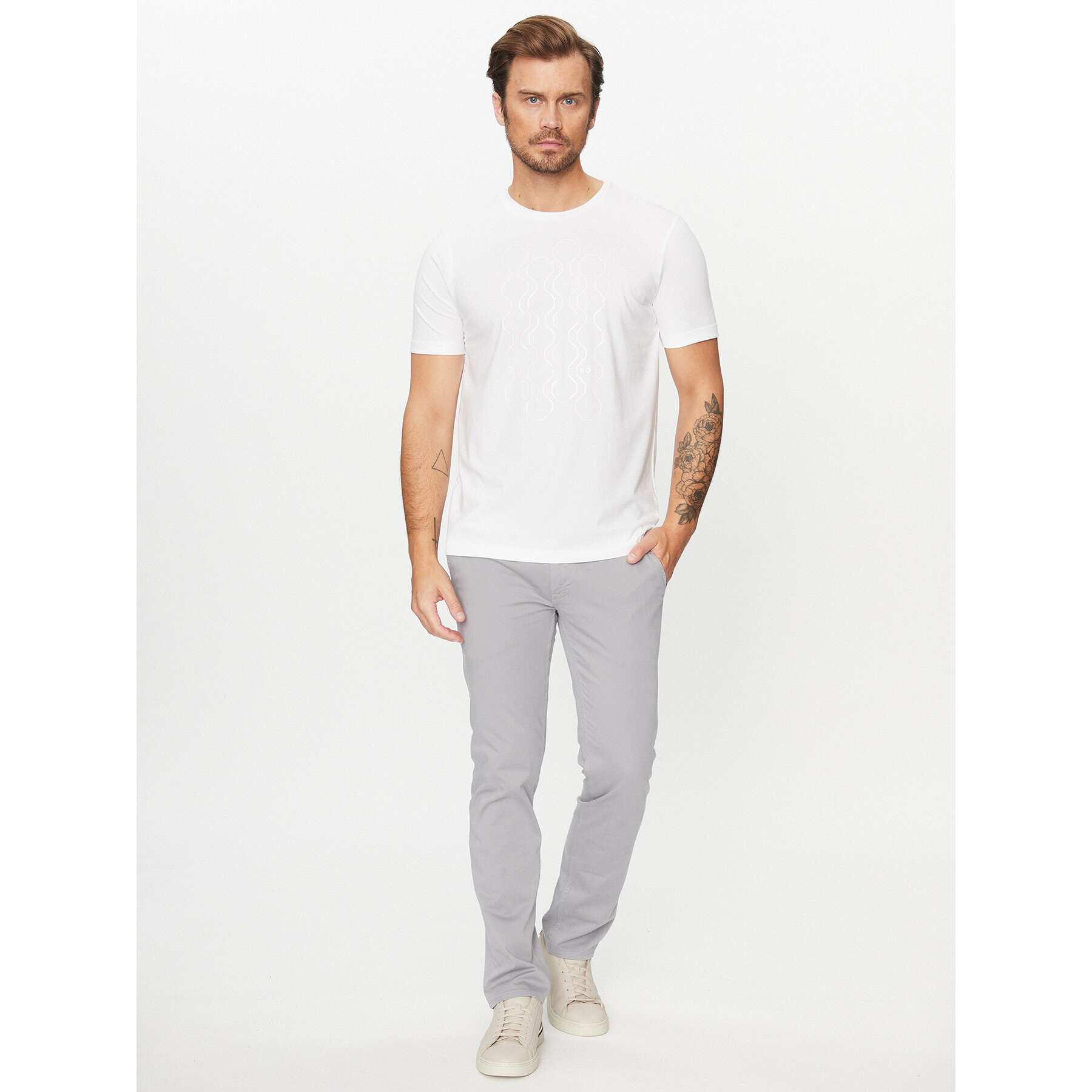 Boss Тишърт Tee 5 50507029 Бял Regular Fit - Pepit.bg