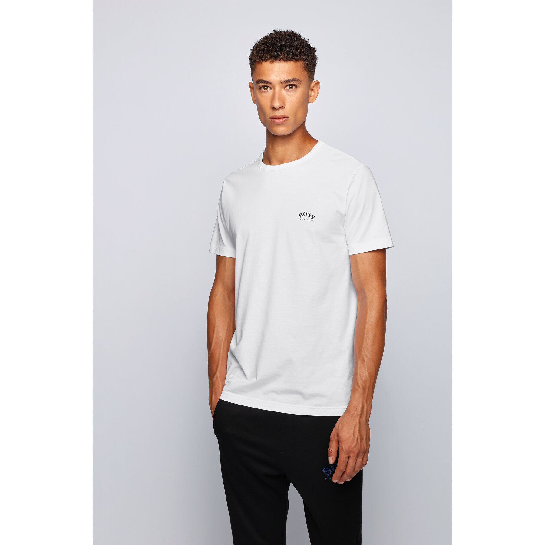 Boss Тишърт Tee Curved 50412363 Бял Regular Fit - Pepit.bg