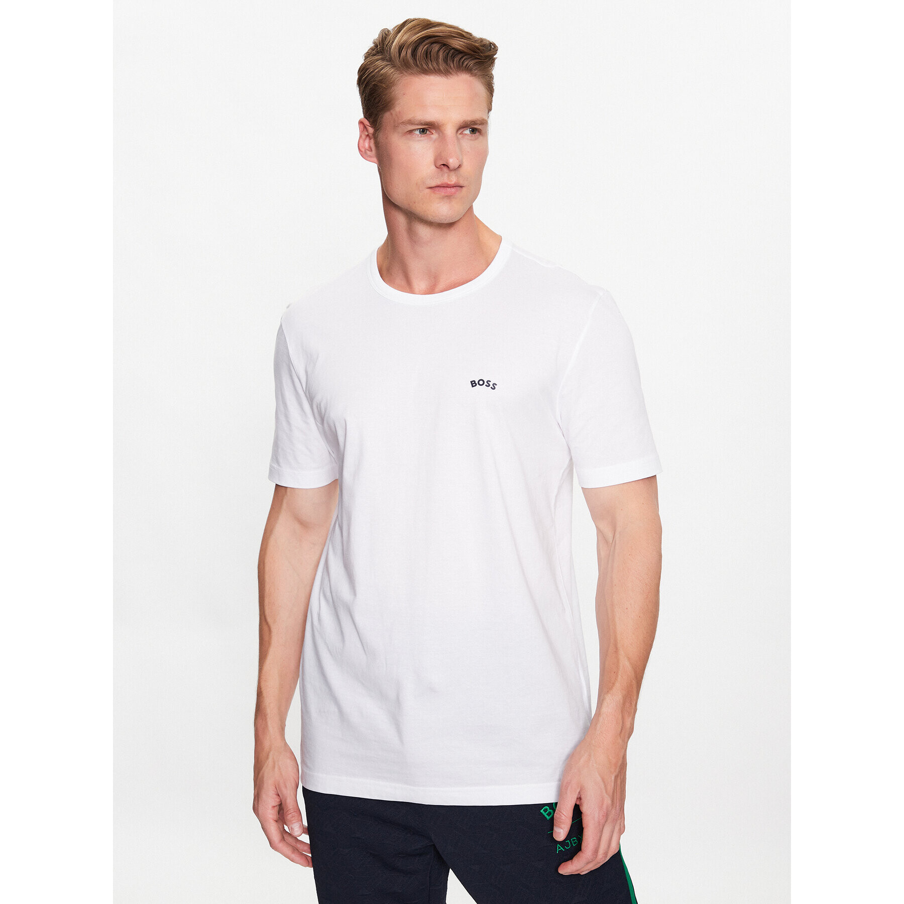 Boss Тишърт Tee Curved 50469062 Бял Regular Fit - Pepit.bg