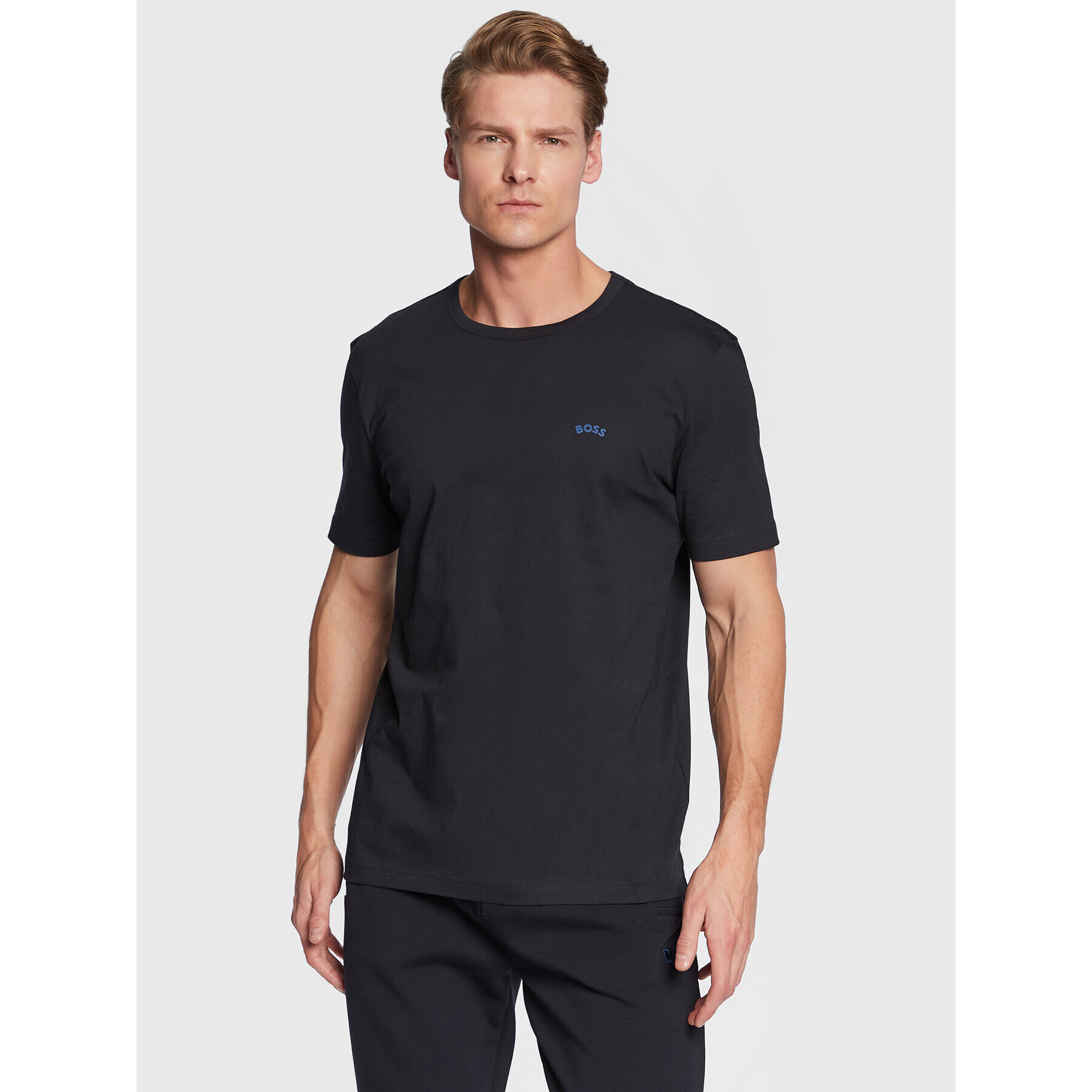 Boss Тишърт Tee Curved 50469062 Тъмносин Regular Fit - Pepit.bg