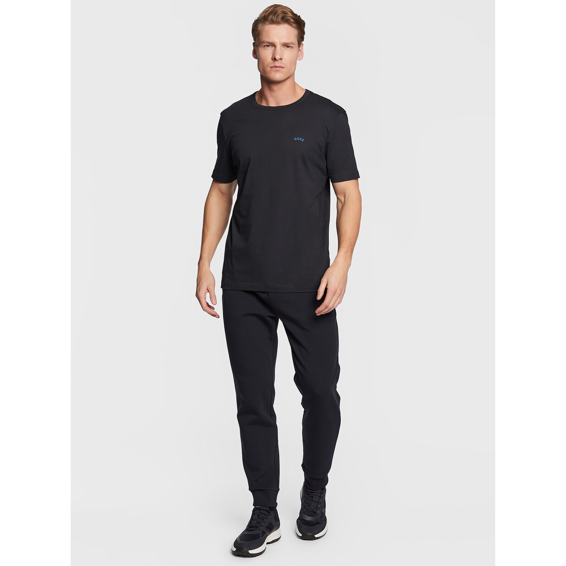Boss Тишърт Tee Curved 50469062 Тъмносин Regular Fit - Pepit.bg