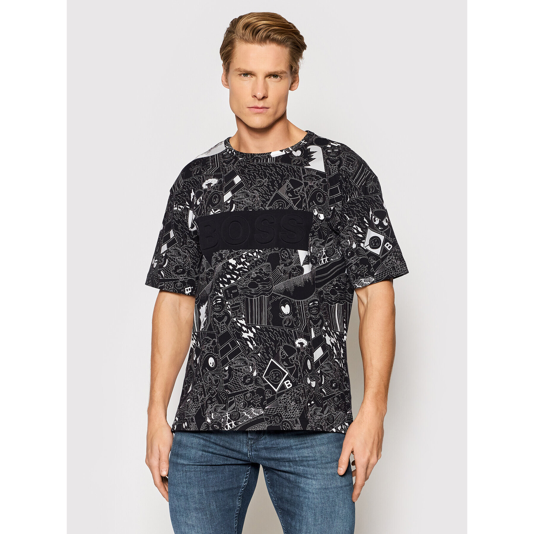 Boss Тишърт Tee Lotus 50462874 Сив Oversize - Pepit.bg