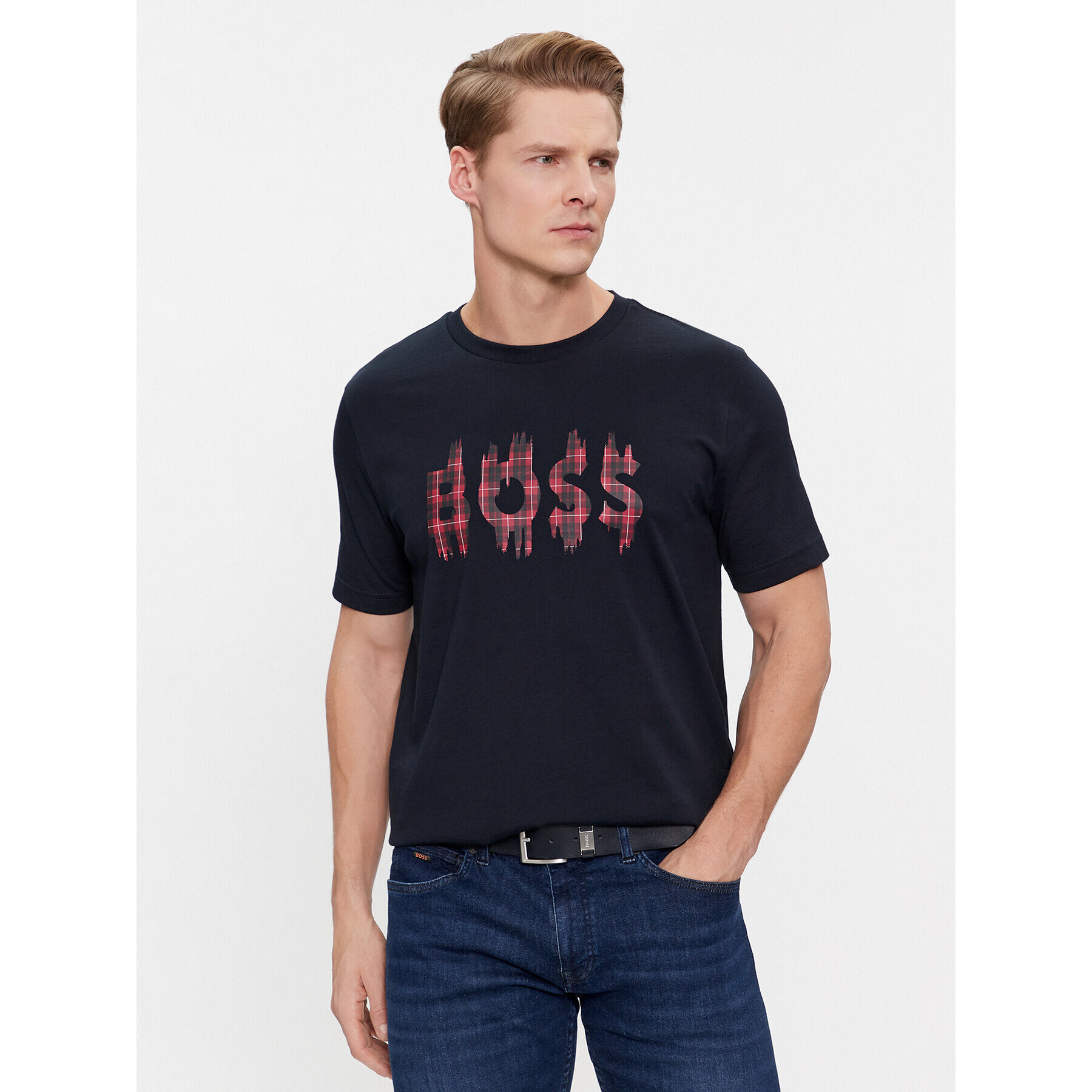 Boss Тишърт Teeheavy 50510009 Тъмносин Regular Fit - Pepit.bg