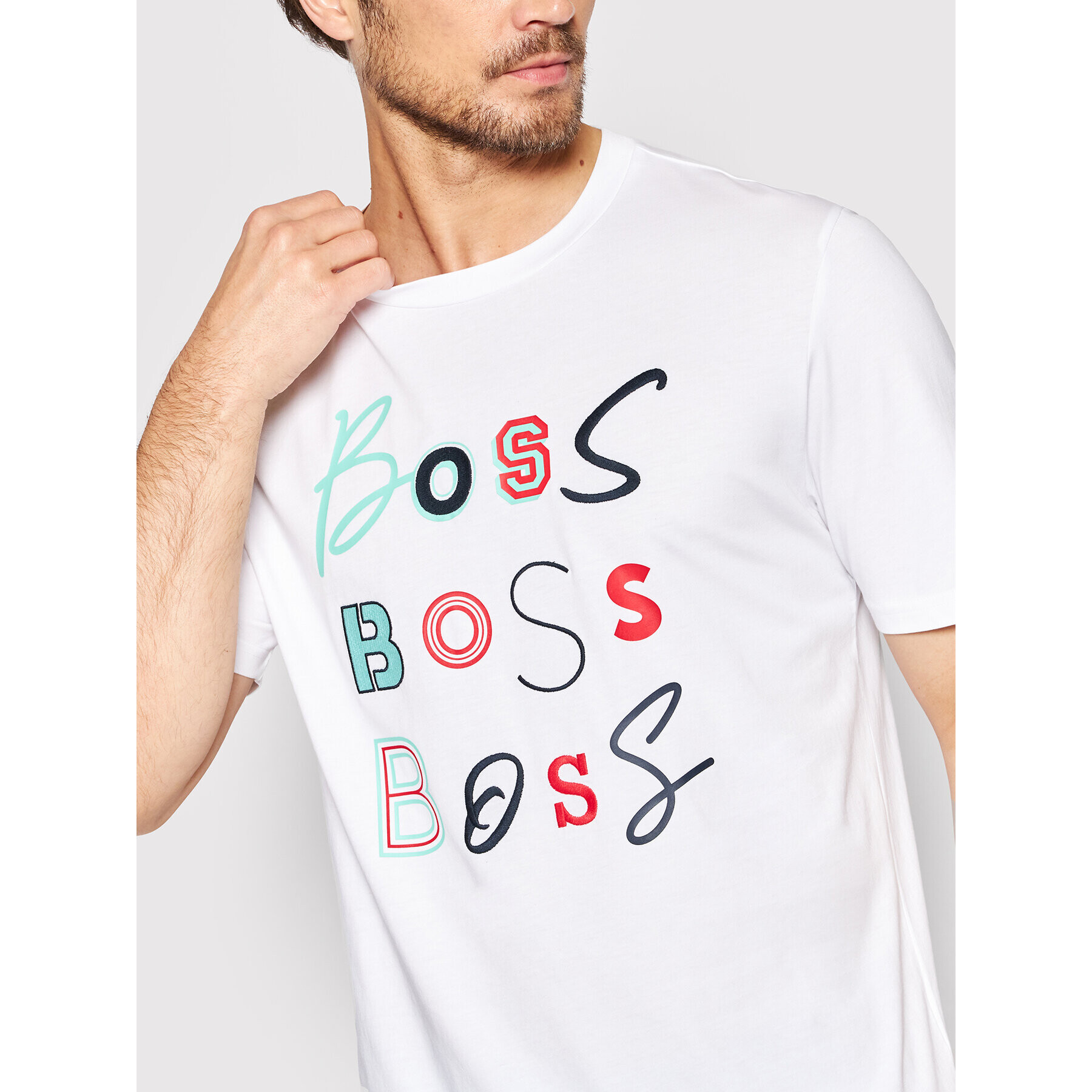 Boss Тишърт Teelogofun 50473066 Бял Comfort Fit - Pepit.bg