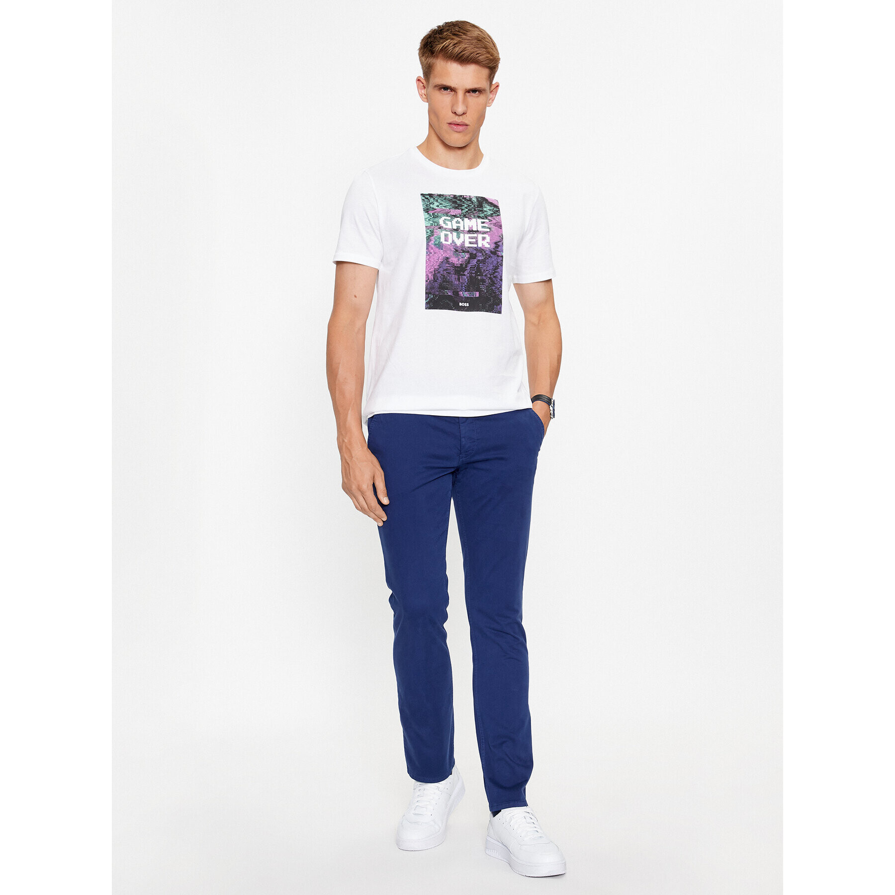 Boss Тишърт Temessage 50503552 Бял Relaxed Fit - Pepit.bg