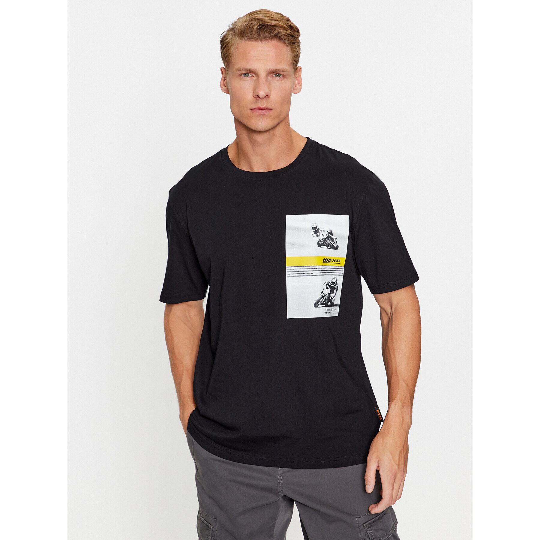 Boss Тишърт Motor 50495741 Черен Relaxed Fit - Pepit.bg