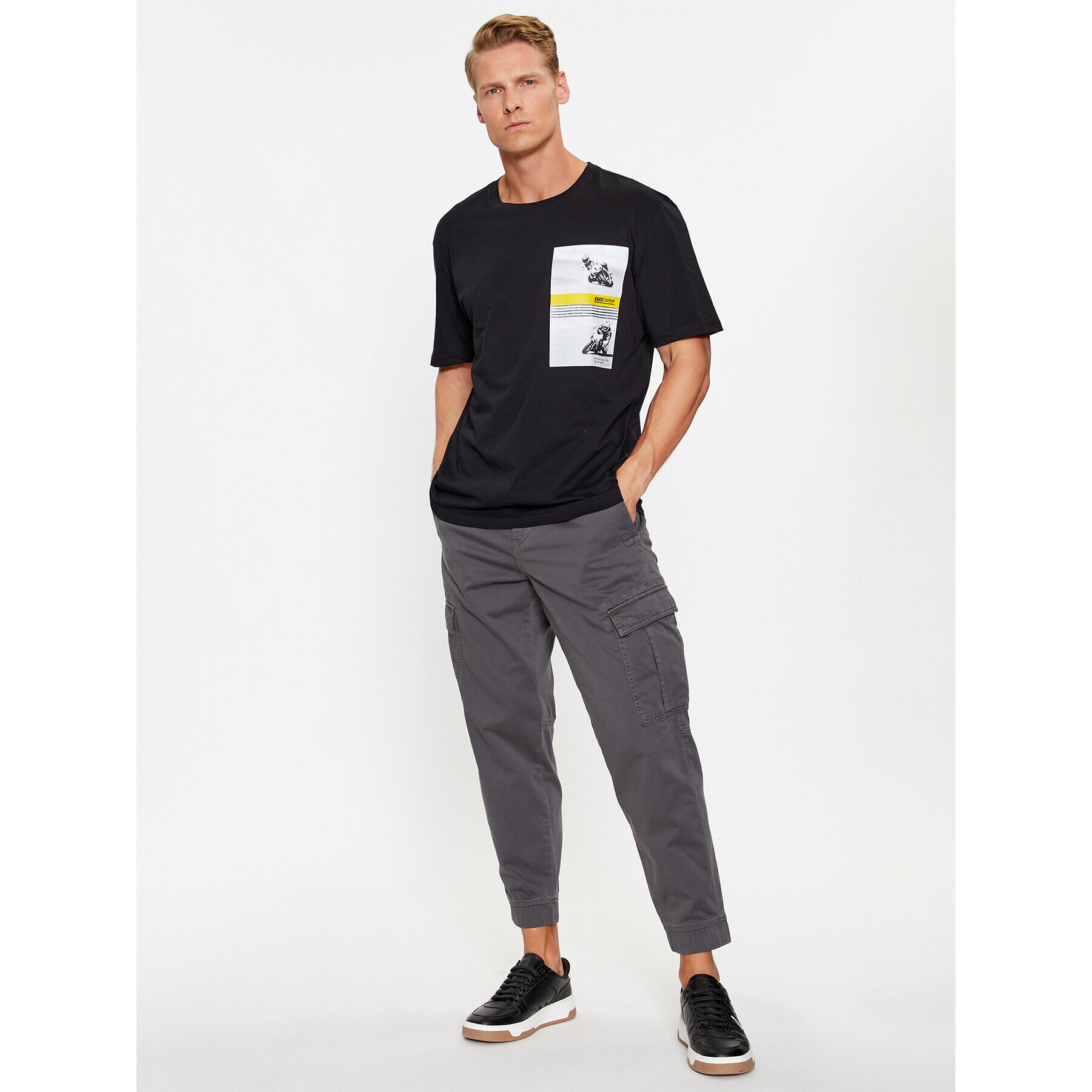 Boss Тишърт Motor 50495741 Черен Relaxed Fit - Pepit.bg