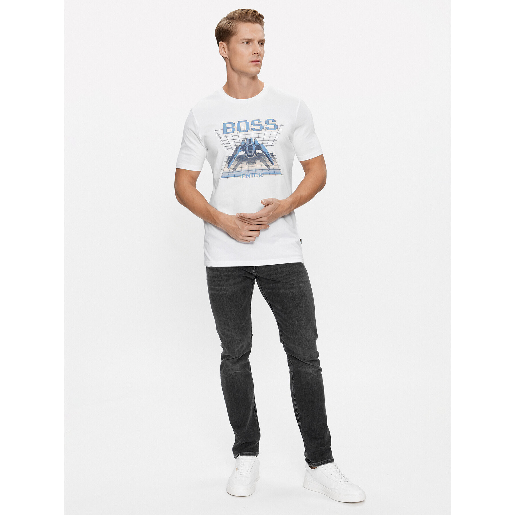 Boss Тишърт Teenter 50503551 Бежов Regular Fit - Pepit.bg