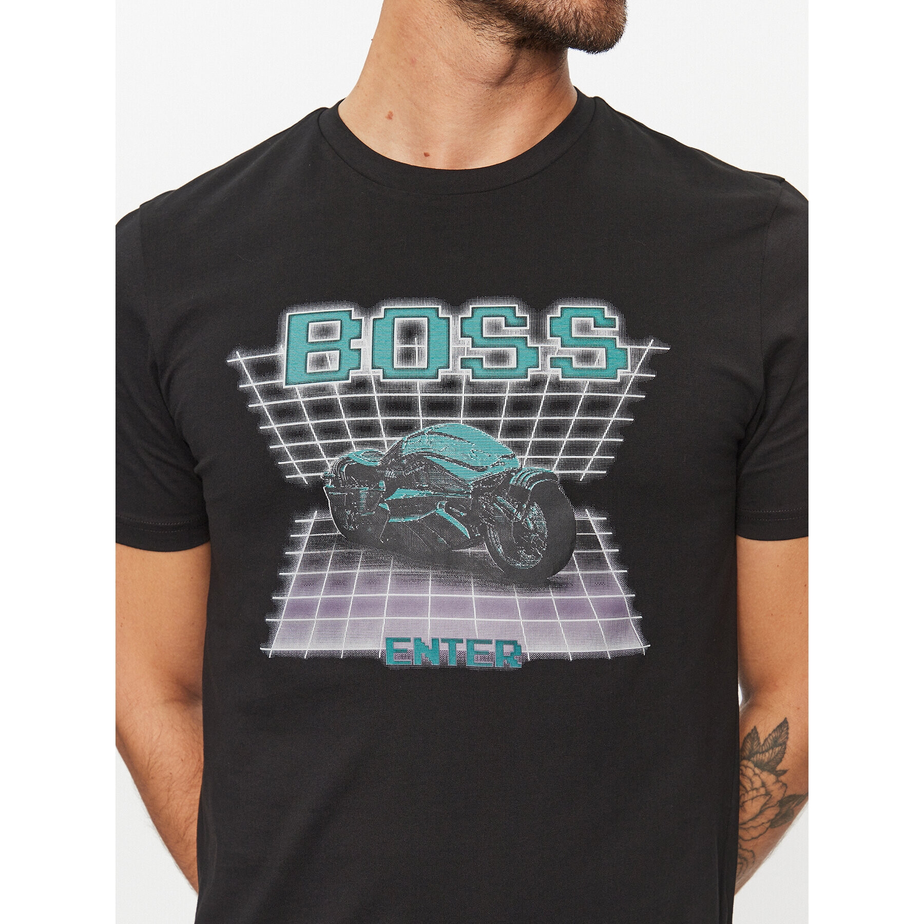 Boss Тишърт Teenter 50503551 Черен Regular Fit - Pepit.bg