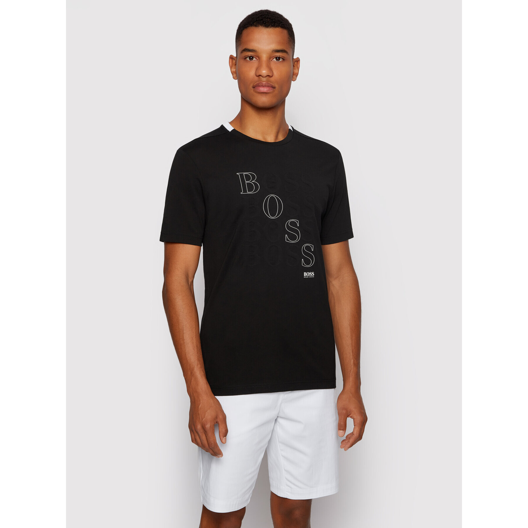 Boss Тишърт Teeonic 50447948 Черен Regular Fit - Pepit.bg
