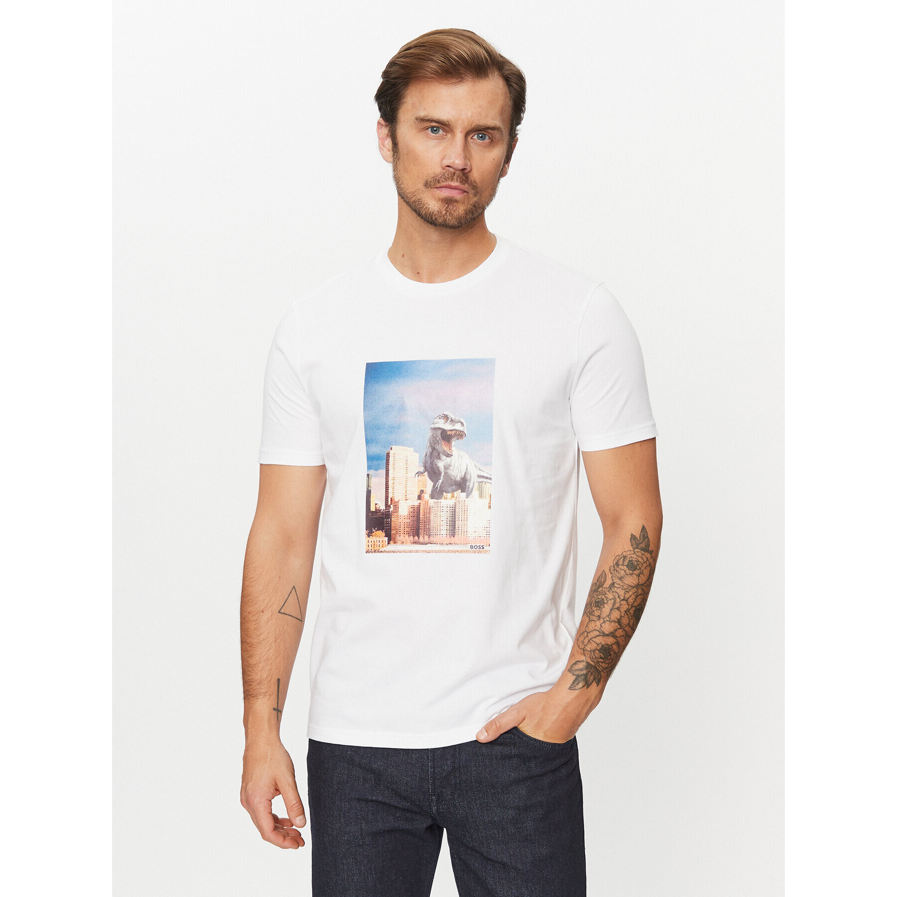 Boss Тишърт Tefragile 50503535 Бял Regular Fit - Pepit.bg