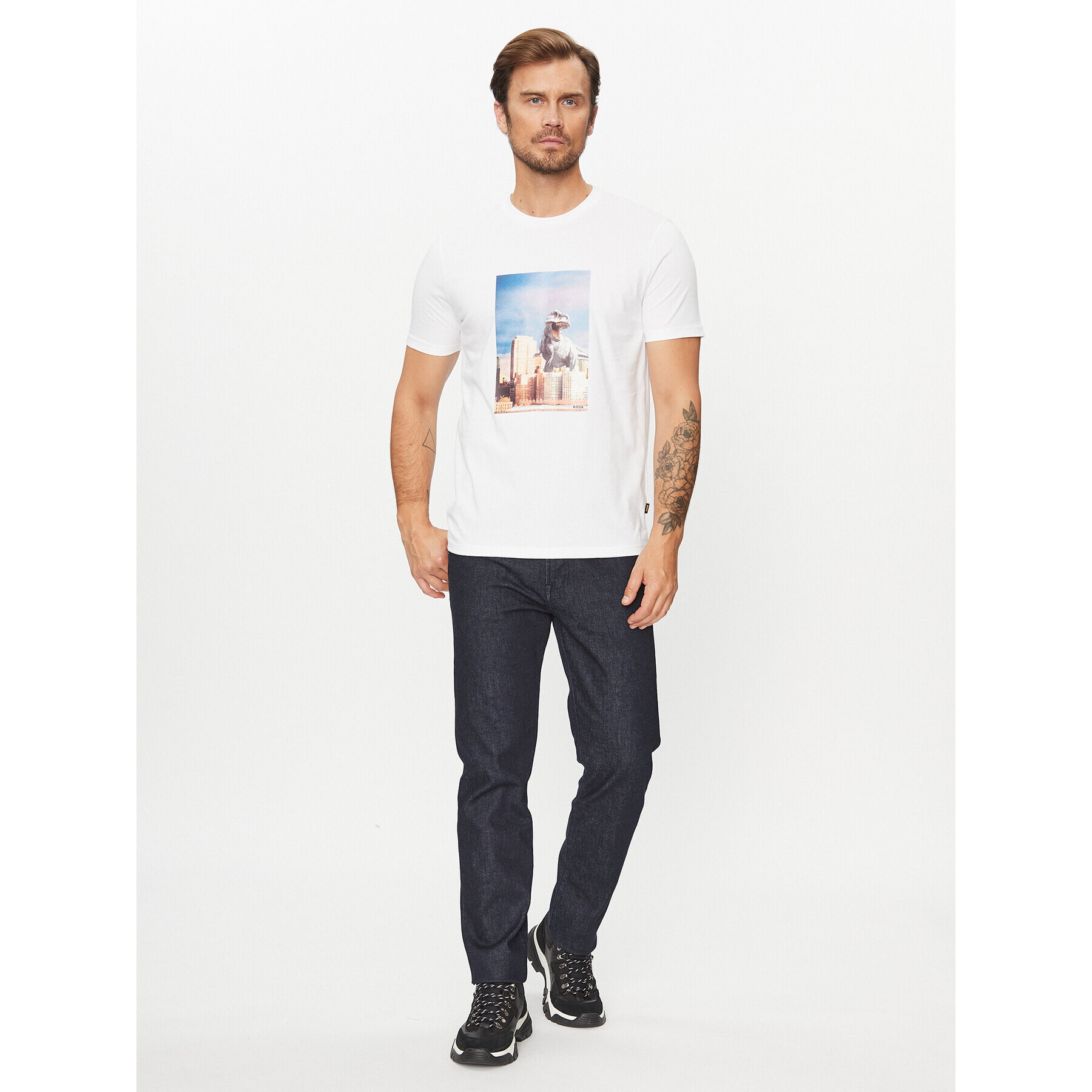 Boss Тишърт Tefragile 50503535 Бял Regular Fit - Pepit.bg