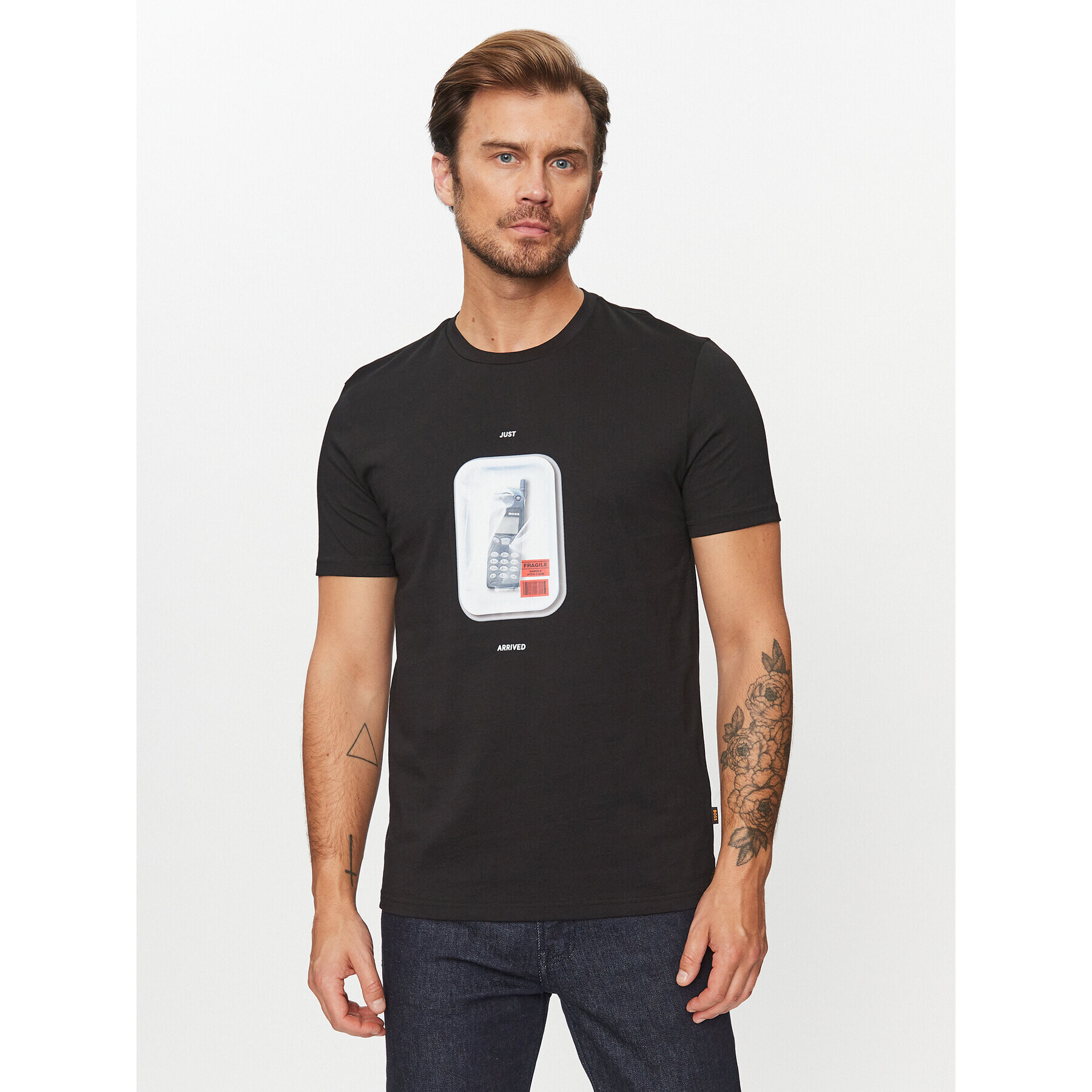 Boss Тишърт Tefragile 50503535 Черен Regular Fit - Pepit.bg