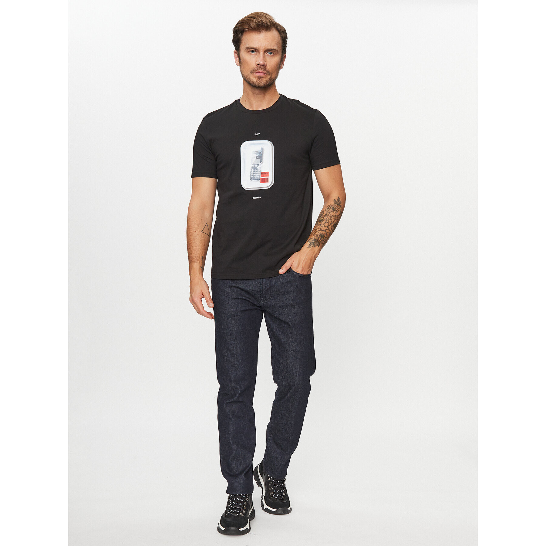 Boss Тишърт Tefragile 50503535 Черен Regular Fit - Pepit.bg