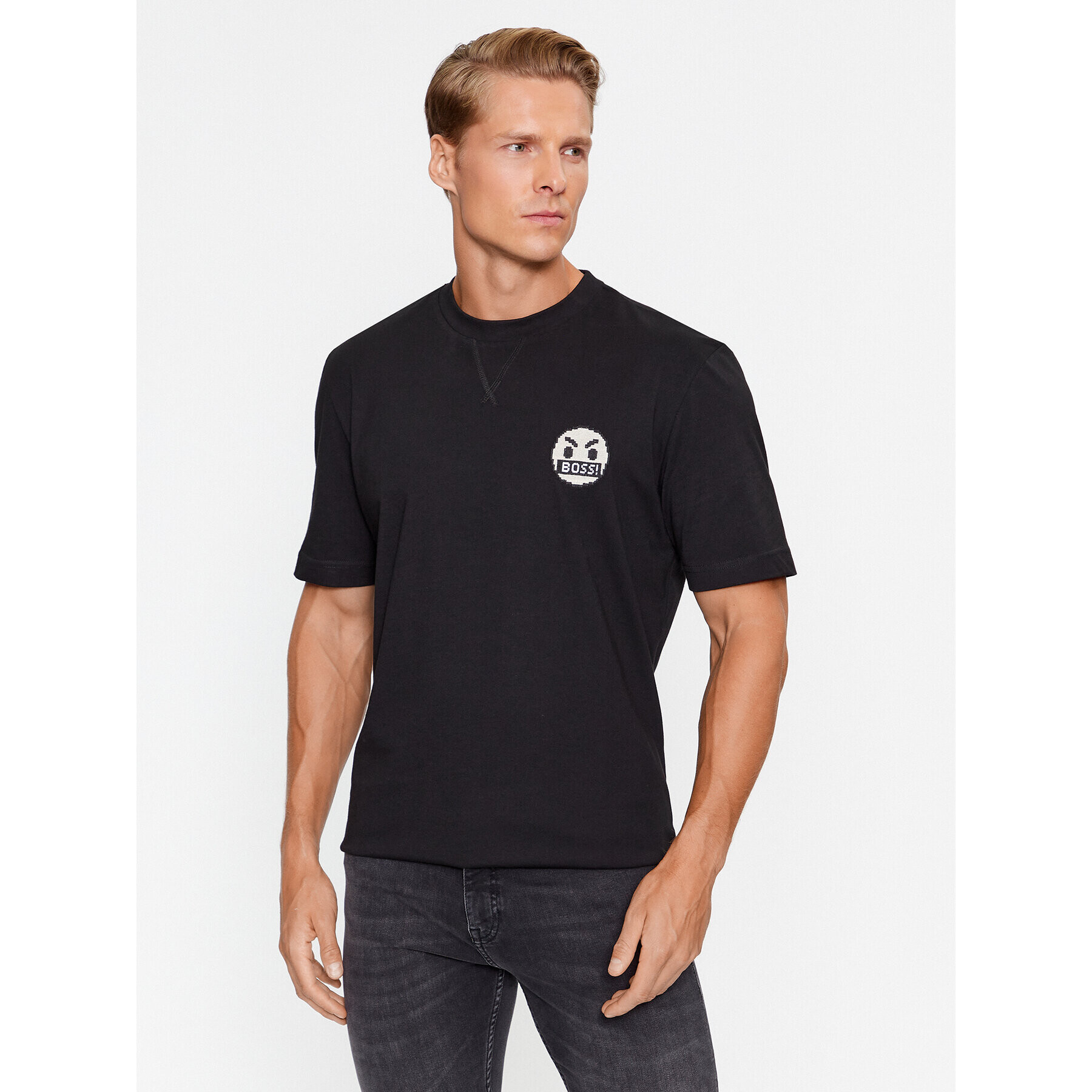 Boss Тишърт Teglitchlogo 50499504 Черен Regular Fit - Pepit.bg