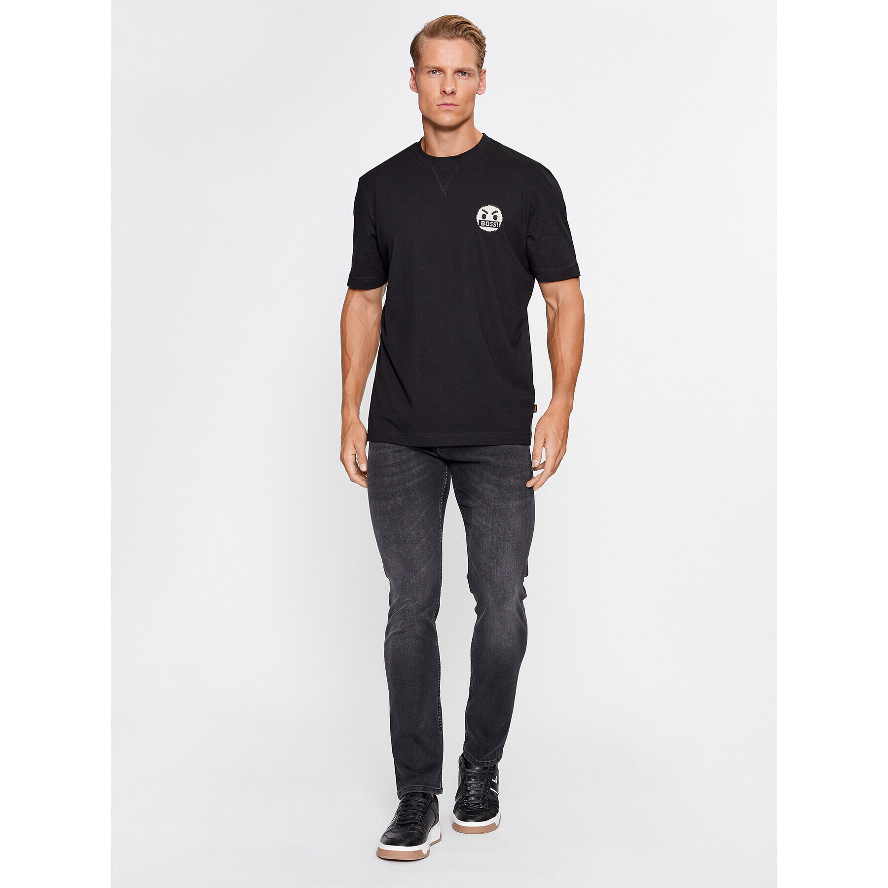 Boss Тишърт Teglitchlogo 50499504 Черен Regular Fit - Pepit.bg
