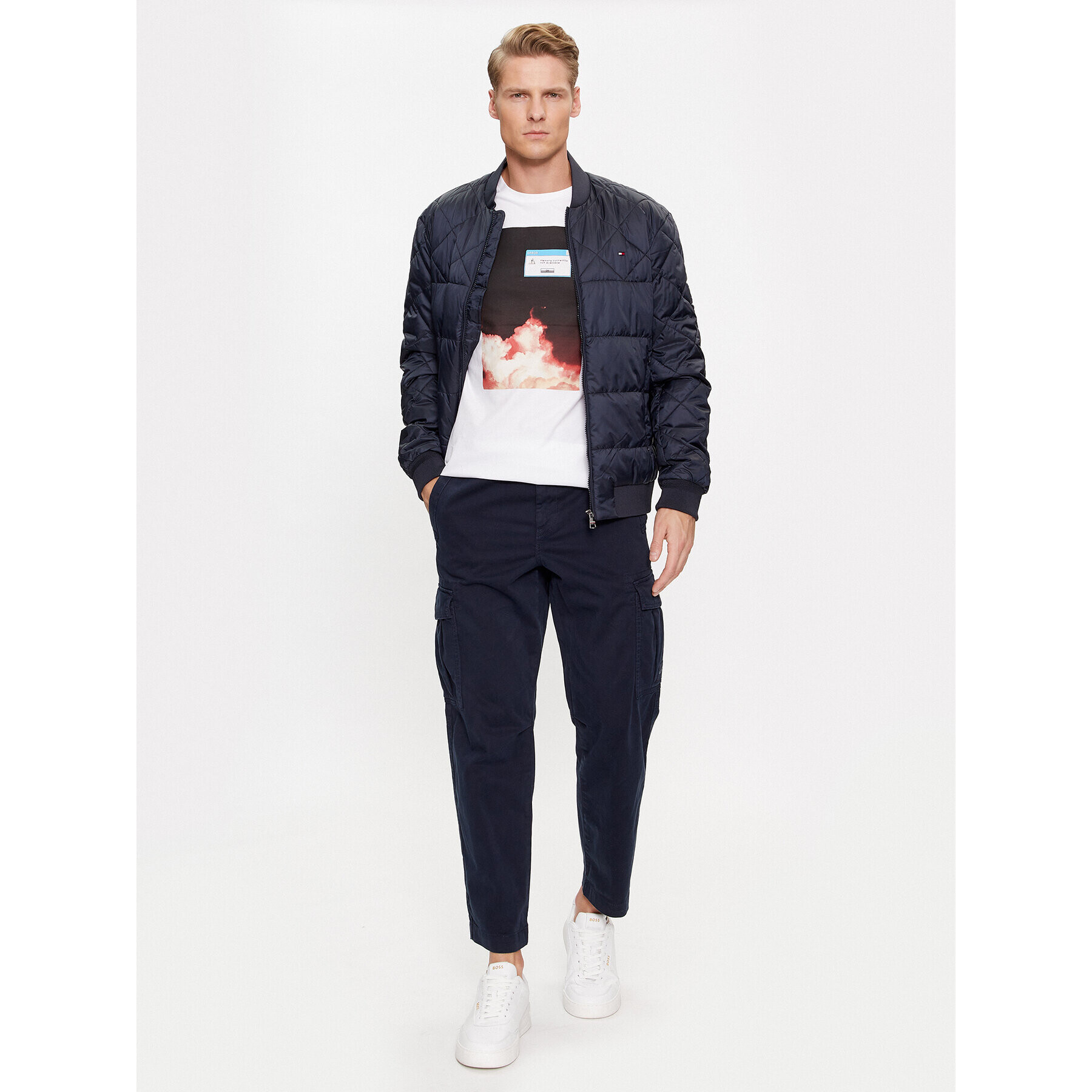 Boss Тишърт TeMemory 50503553 Бял Regular Fit - Pepit.bg