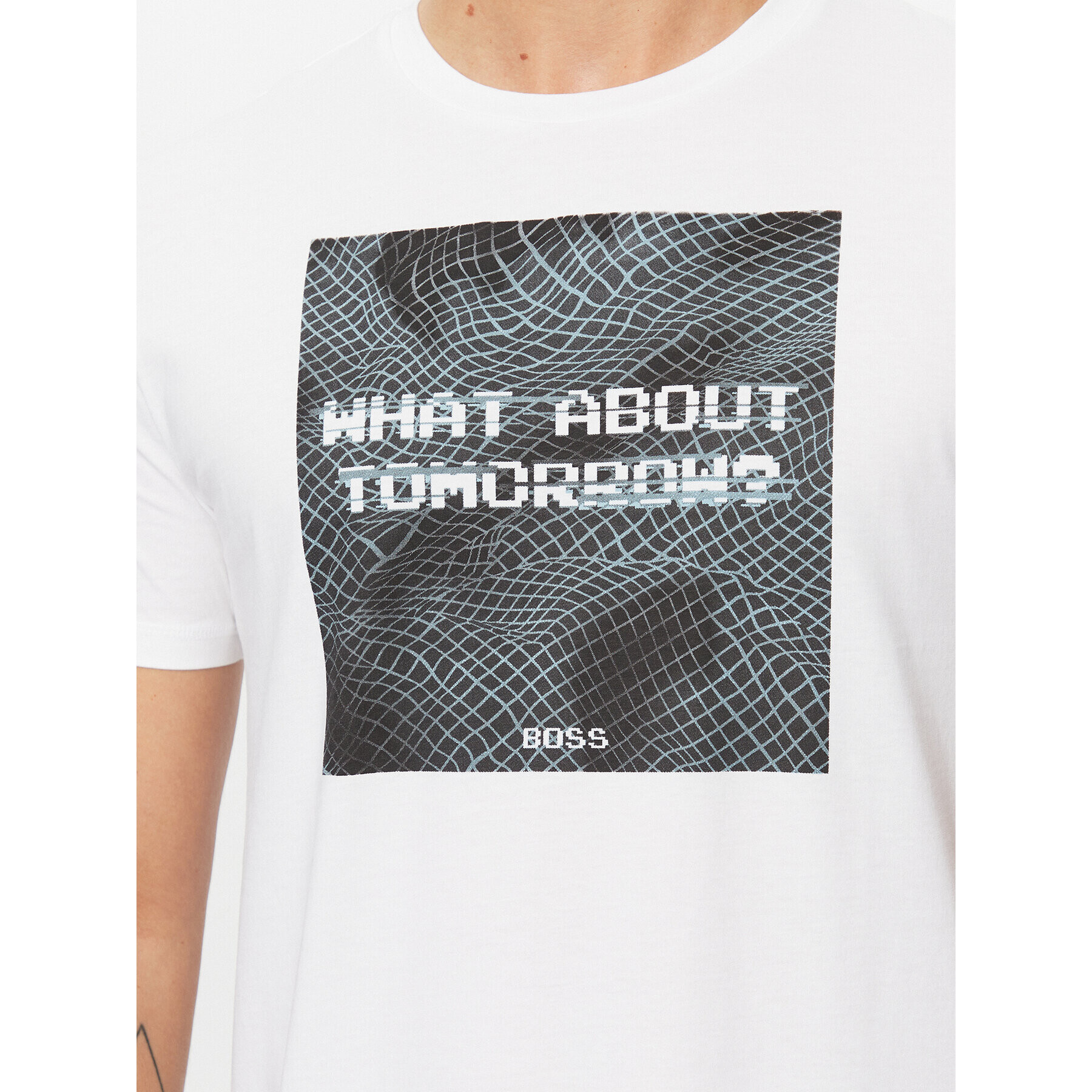 Boss Тишърт Temessage 50503552 Бял Relaxed Fit - Pepit.bg