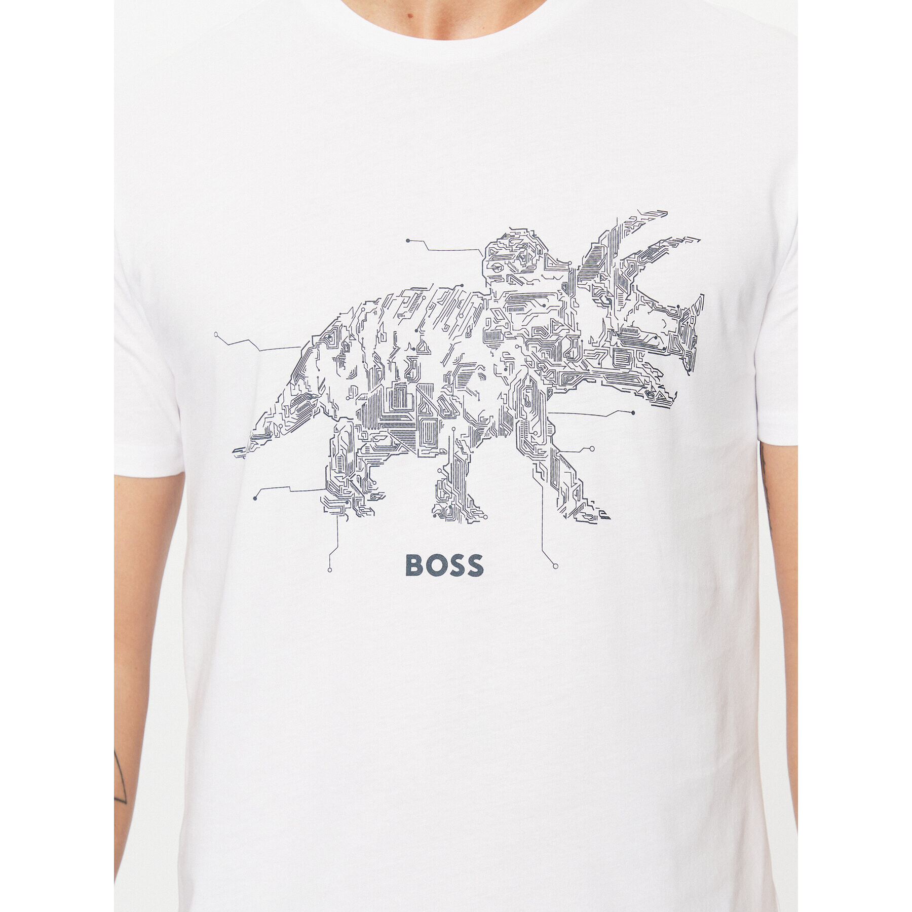 Boss Тишърт Terassic 50510376 Бял Regular Fit - Pepit.bg