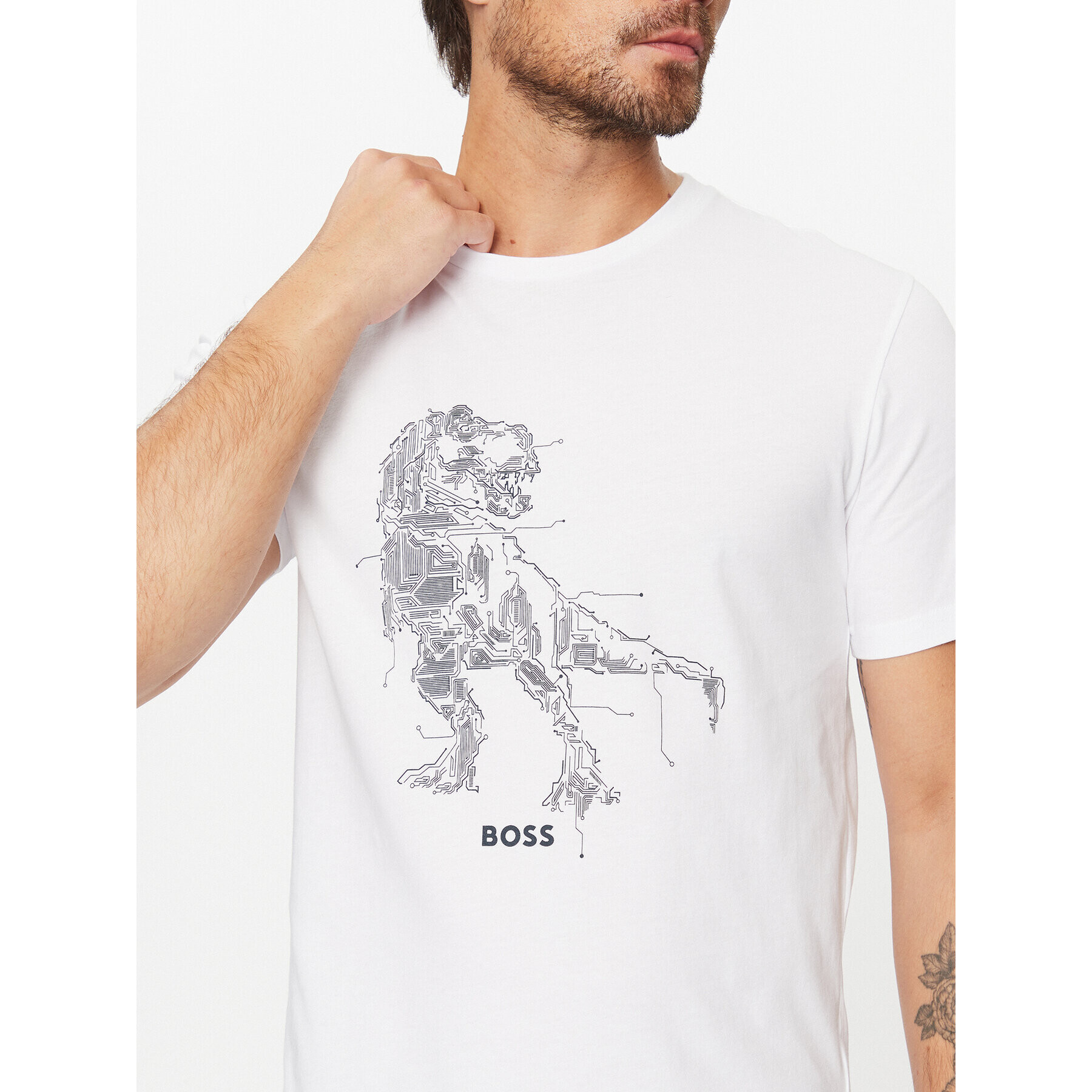 Boss Тишърт Terassic 50510376 Бял Regular Fit - Pepit.bg