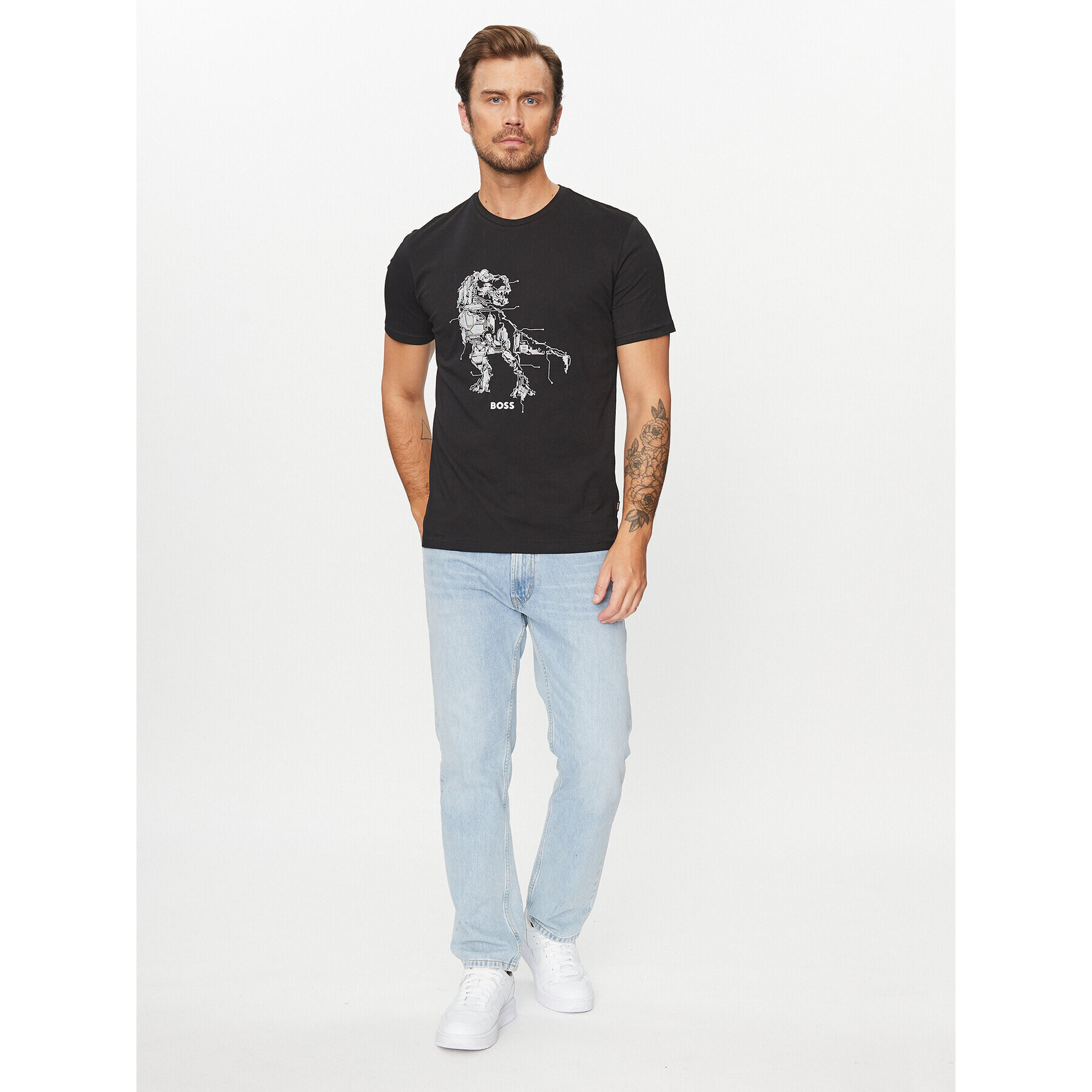 Boss Тишърт Terassic 50510376 Черен Regular Fit - Pepit.bg