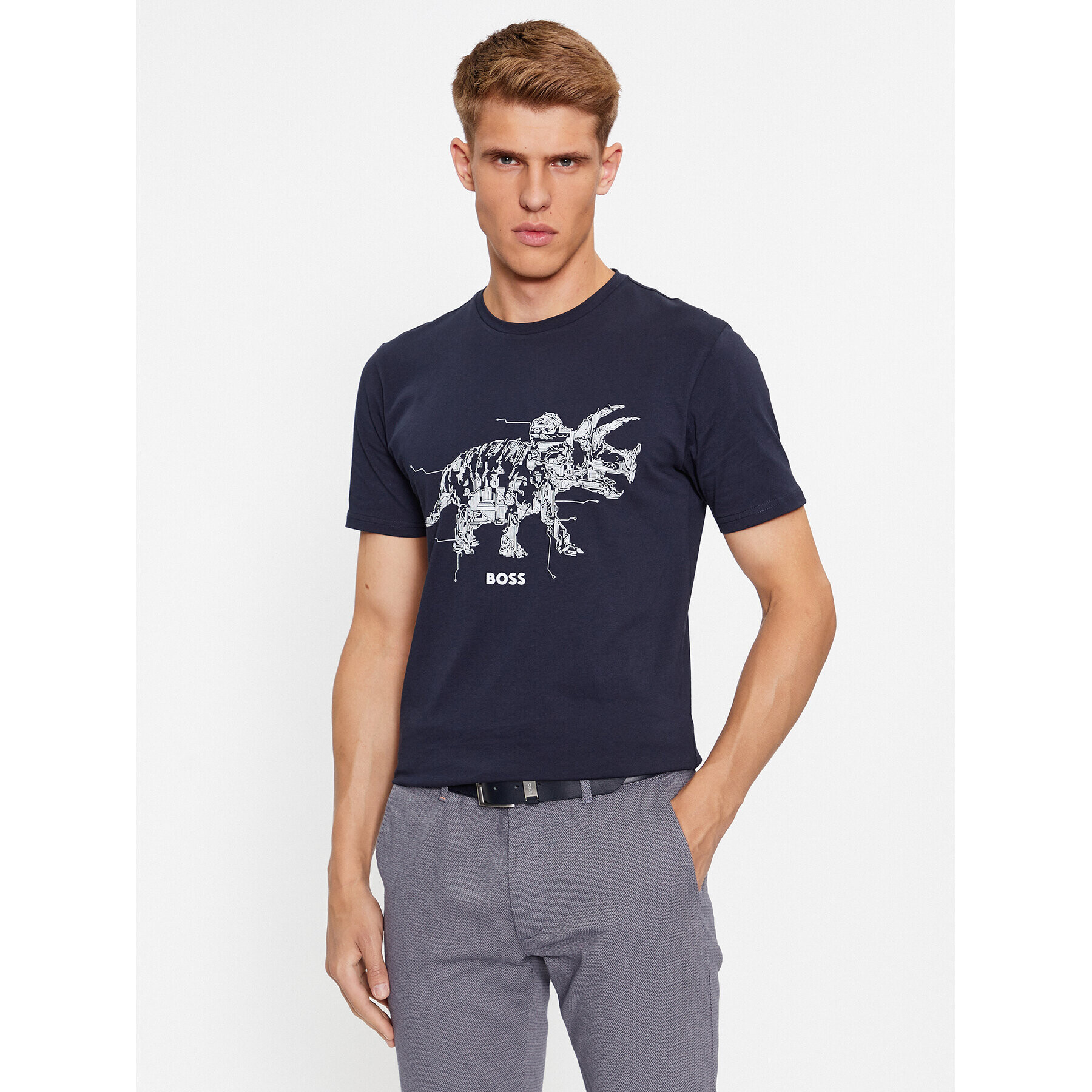 Boss Тишърт Terassic 50510376 Тъмносин Regular Fit - Pepit.bg