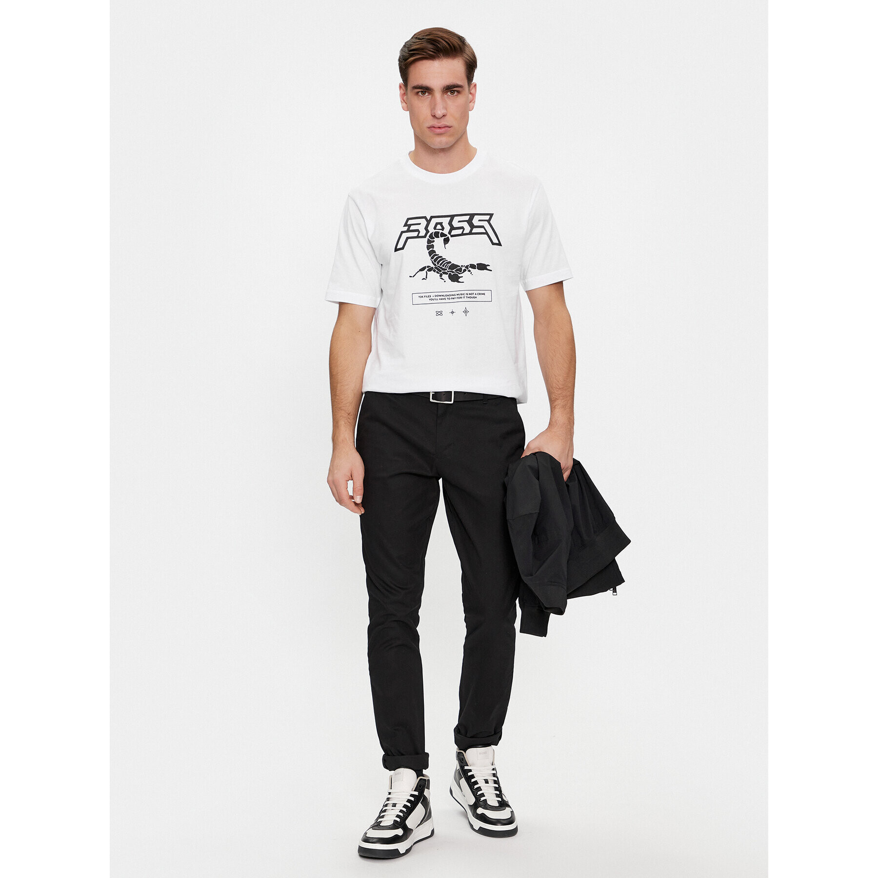 Boss Тишърт Tescorpion 50510648 Бял Regular Fit - Pepit.bg