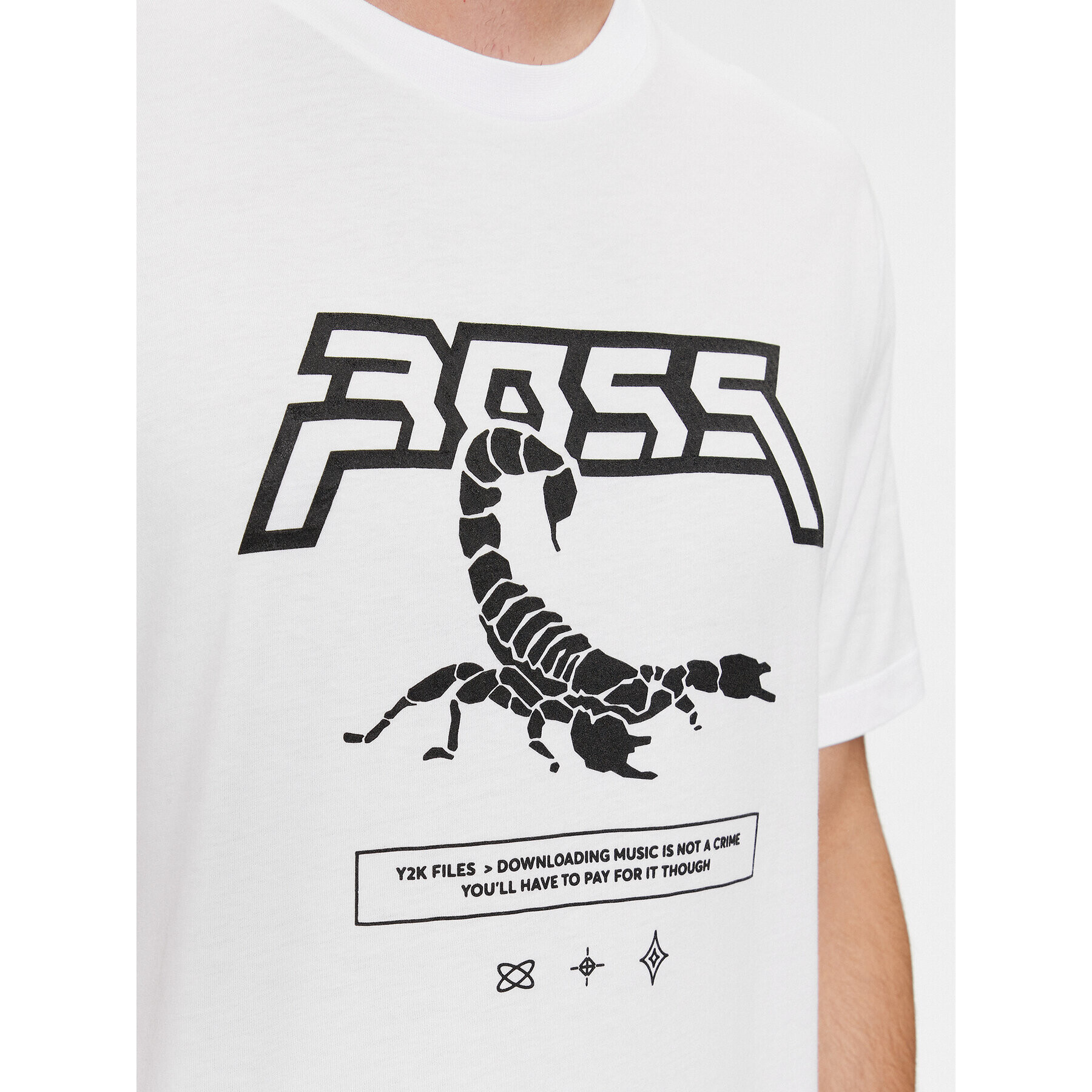 Boss Тишърт Tescorpion 50510648 Бял Regular Fit - Pepit.bg